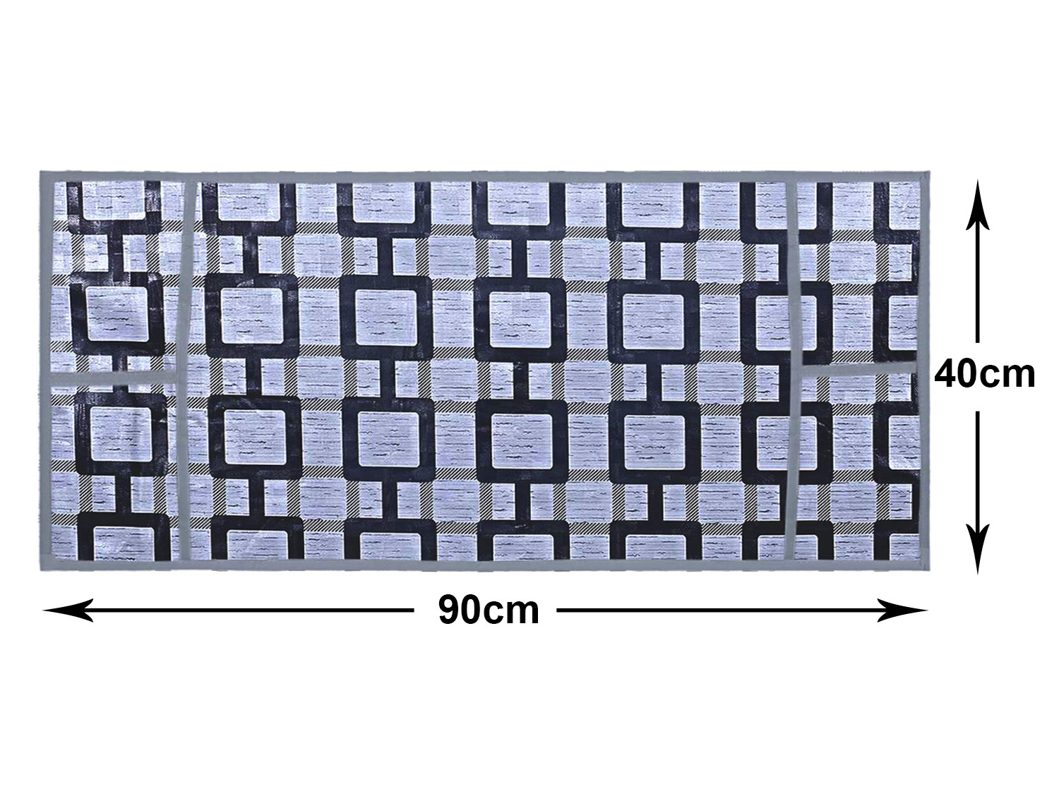 Kuber Industries Check Printed PVC Decorative Microwave Oven Top Cover With 4 Utility Pockets (Grey)