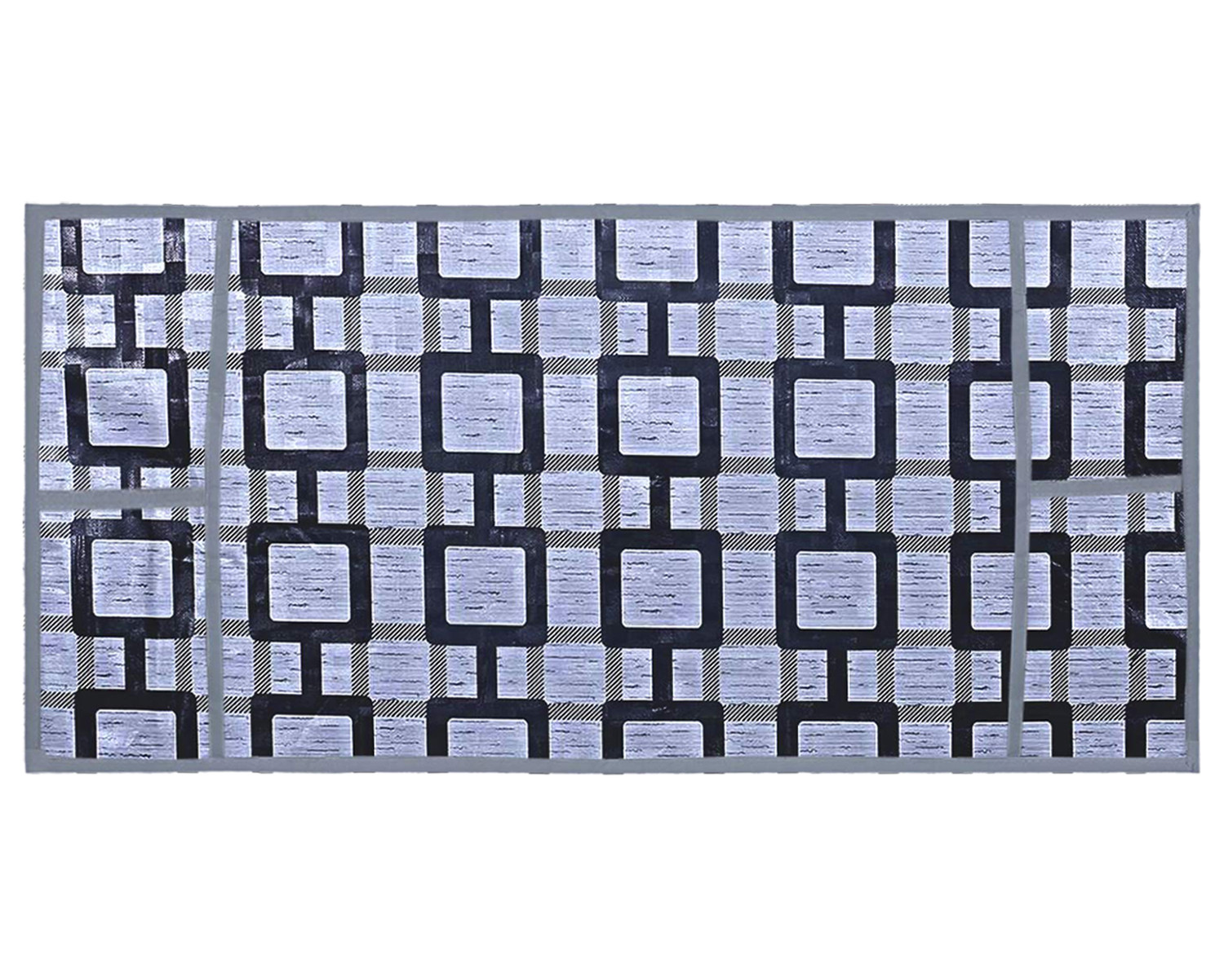 Kuber Industries Check Printed PVC Decorative Microwave Oven Top Cover With 4 Utility Pockets (Grey)