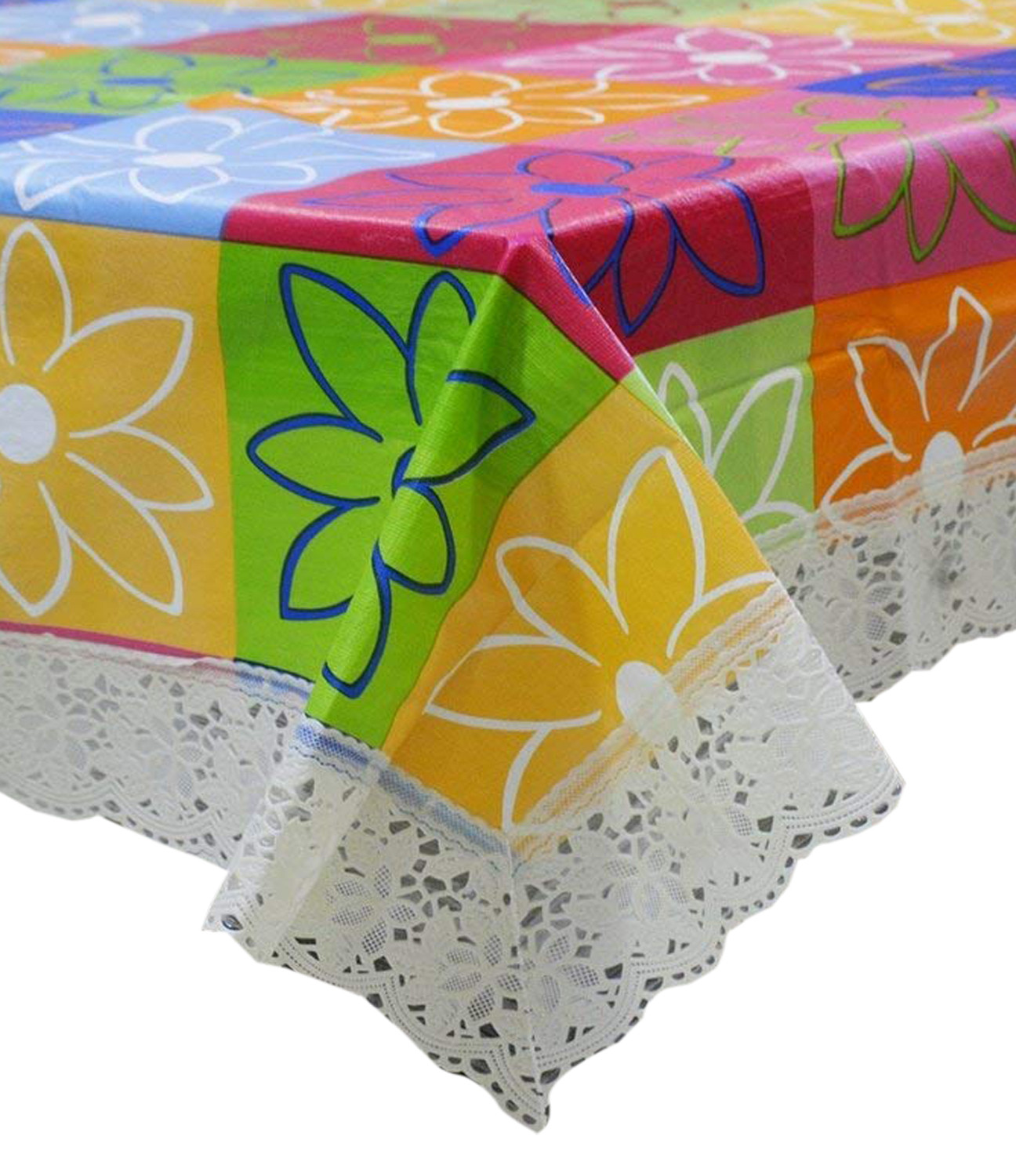 Kuber Industries Checked Design PVC 4 Seater Center Table Cover 40