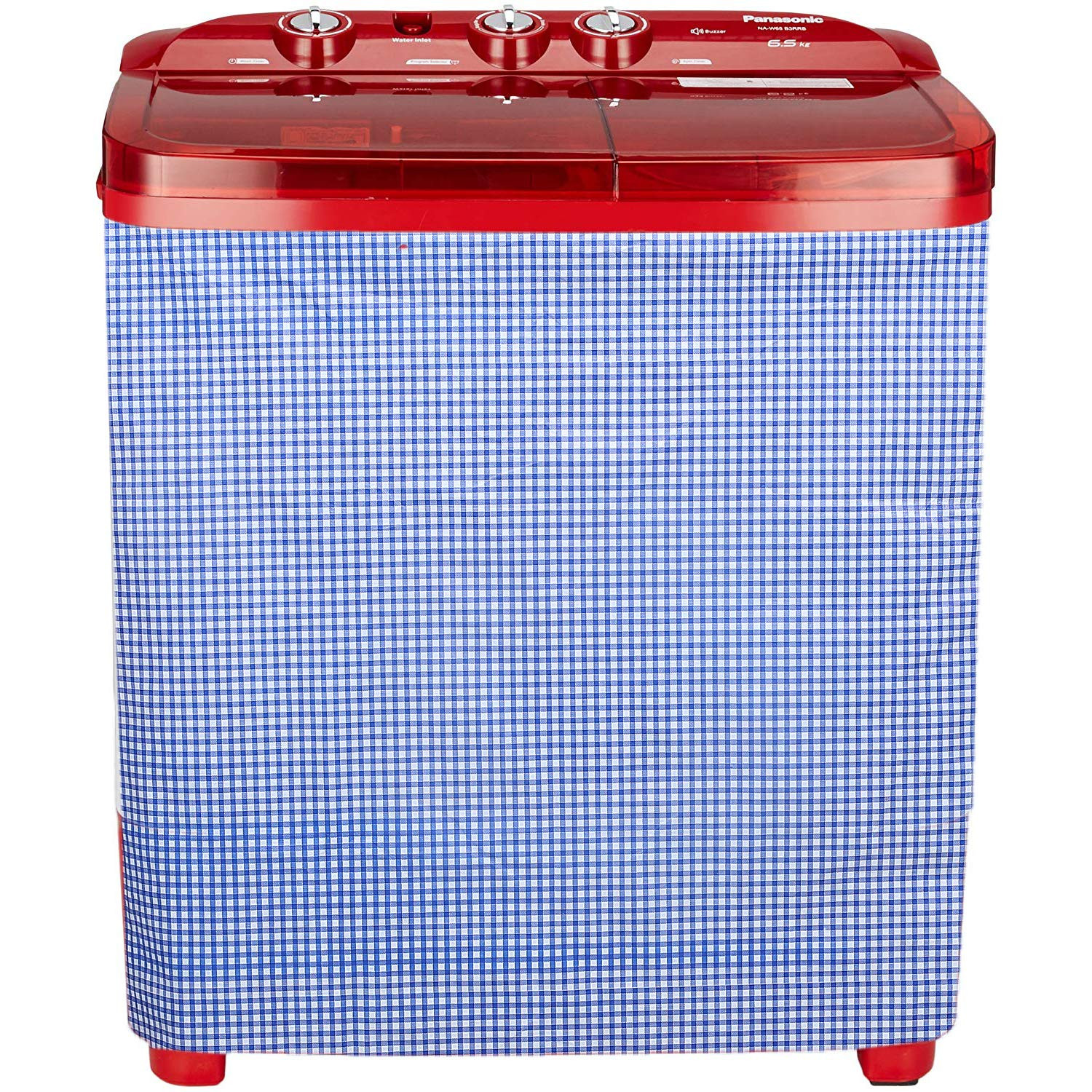 Kuber Industries Checkered Design PVC Top Load Semi Automatic Washing Machine Cover (Sky Blue)-CTKTC14416