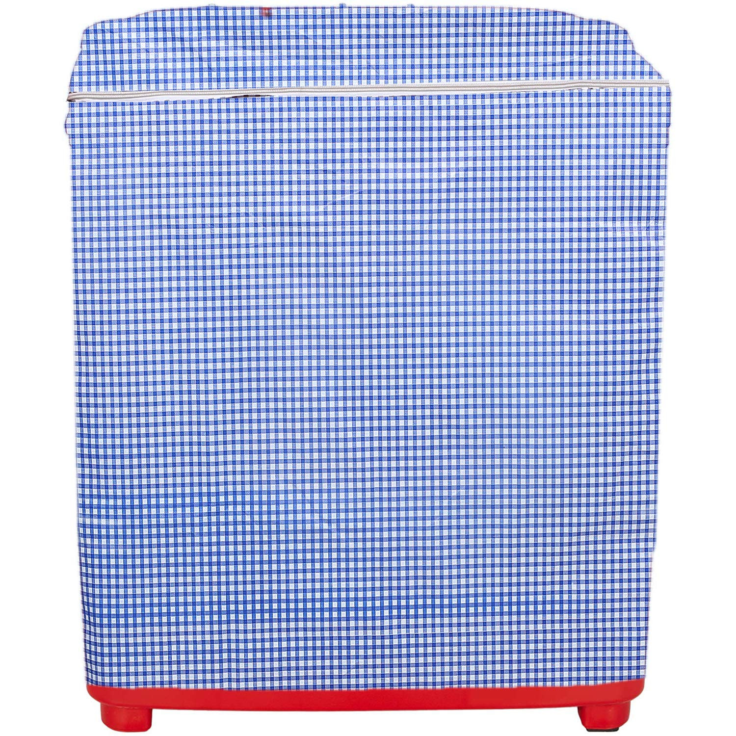 Kuber Industries Checkered Design PVC Top Load Semi Automatic Washing Machine Cover (Sky Blue)-CTKTC14416