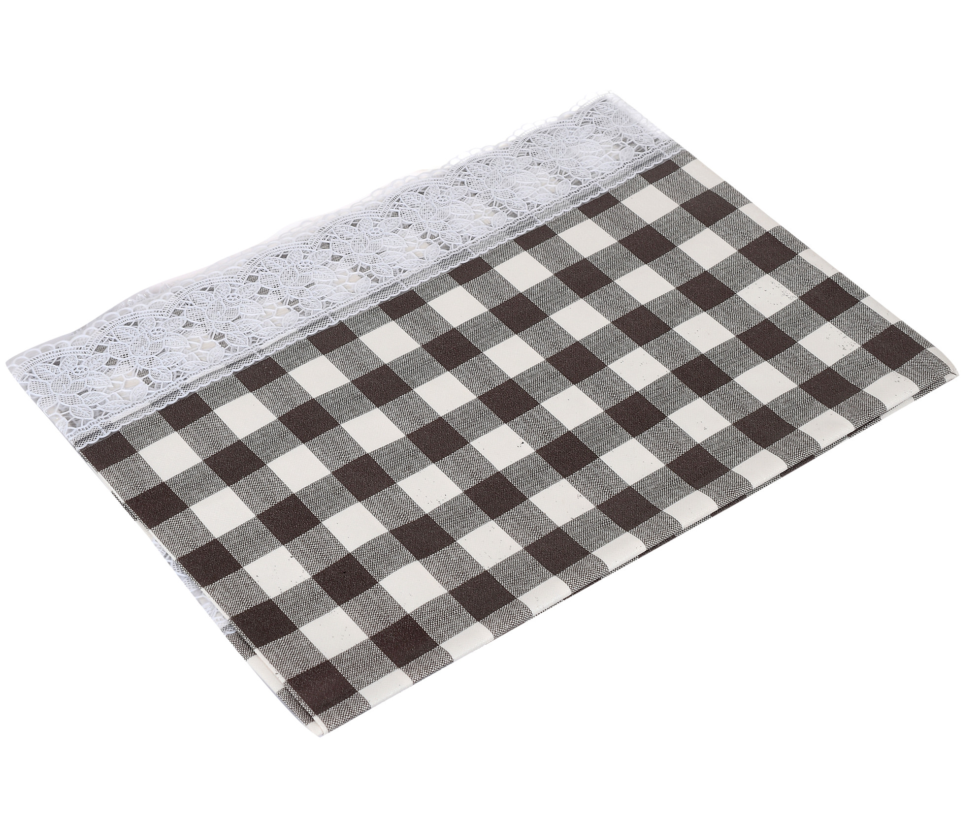 Kuber Industries Checkered Print PVC 4 Seater Center Table Cover 40