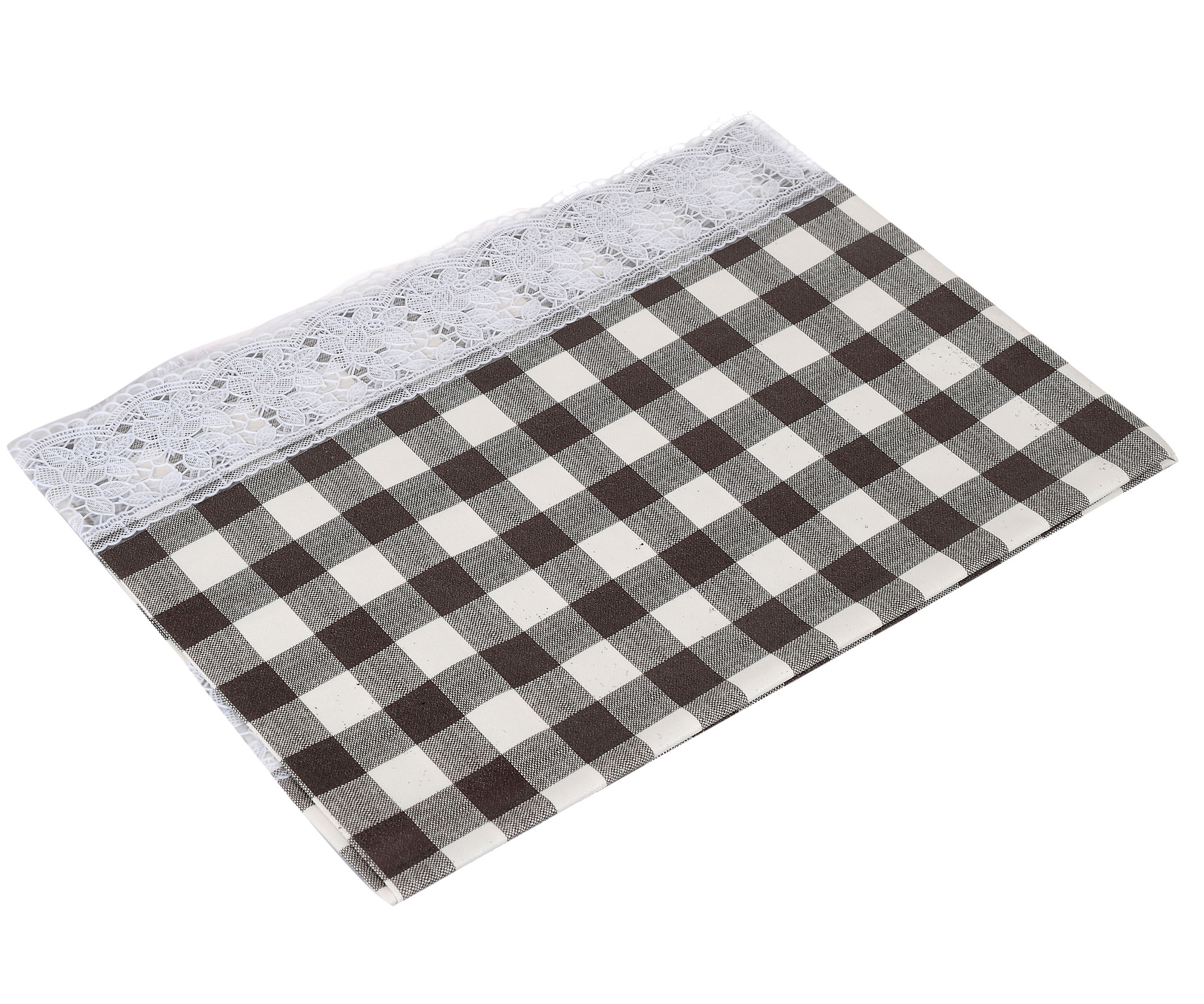Kuber Industries Checkered Print PVC 6 Seater Dining Table Cover 60