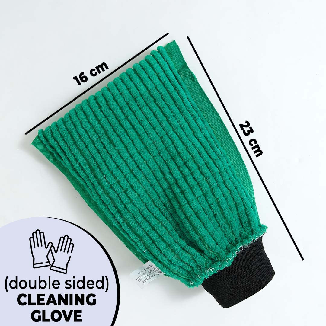 Kuber Industries Chenille Dry Mitt Gloves | Multi-Purpose Gloves for Kitchen, Home & Laptop Cleaning | Lint & Scratch-Free | Super Absorbent | Dark Green | Efficient and Handy Cleaning Mitts