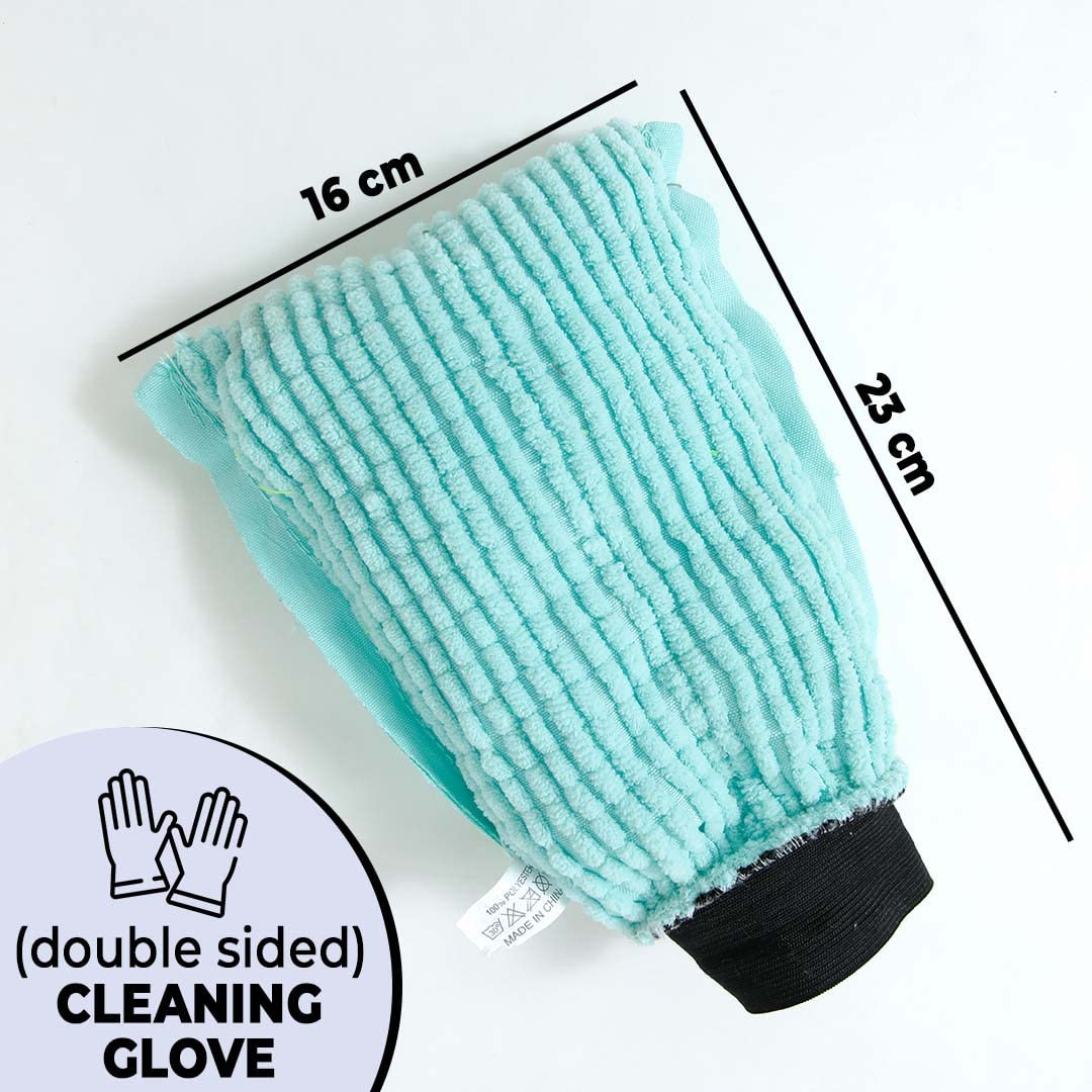 Kuber Industries Chenille Dry Mitt Gloves | Multi-Purpose Gloves for Kitchen, Home & Laptop Cleaning | Lint & Scratch Free | Super Absorbent | Light Green | Convenient and Versatile Cleaning Mitts