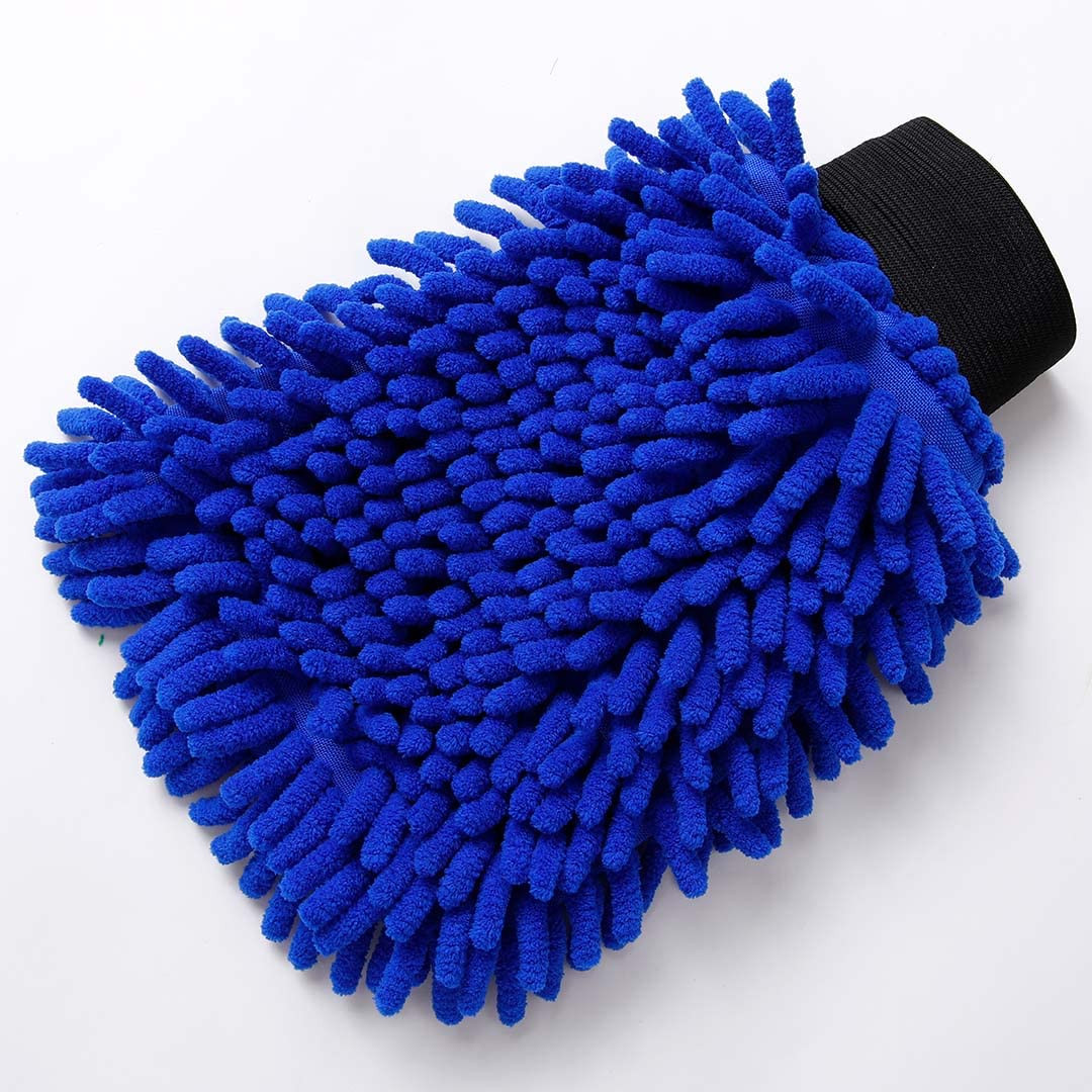 Kuber Industries Chenille Dry Mitt Gloves|Multi-Purpose Gloves for Kitchen, Home & Laptop Cleaning|Lint & Scratch Free|Super Absorbent|Blue