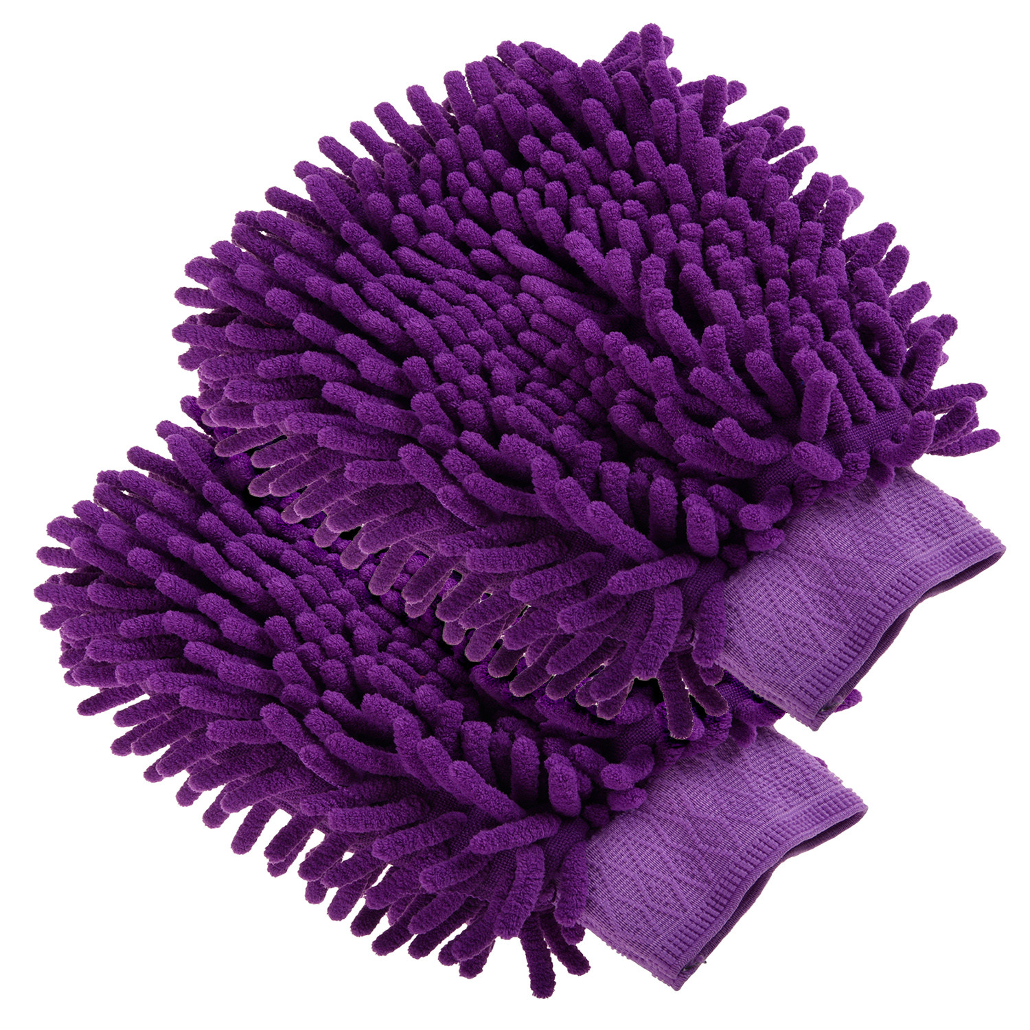 Kuber Industries Chenille Mitts|Microfiber Cleaning Gloves|Inside Waterproof Cloth Gloves|100 Gram Weighted Hand Duster|Hand Chenille Gloves For Car|Glass (Purple)