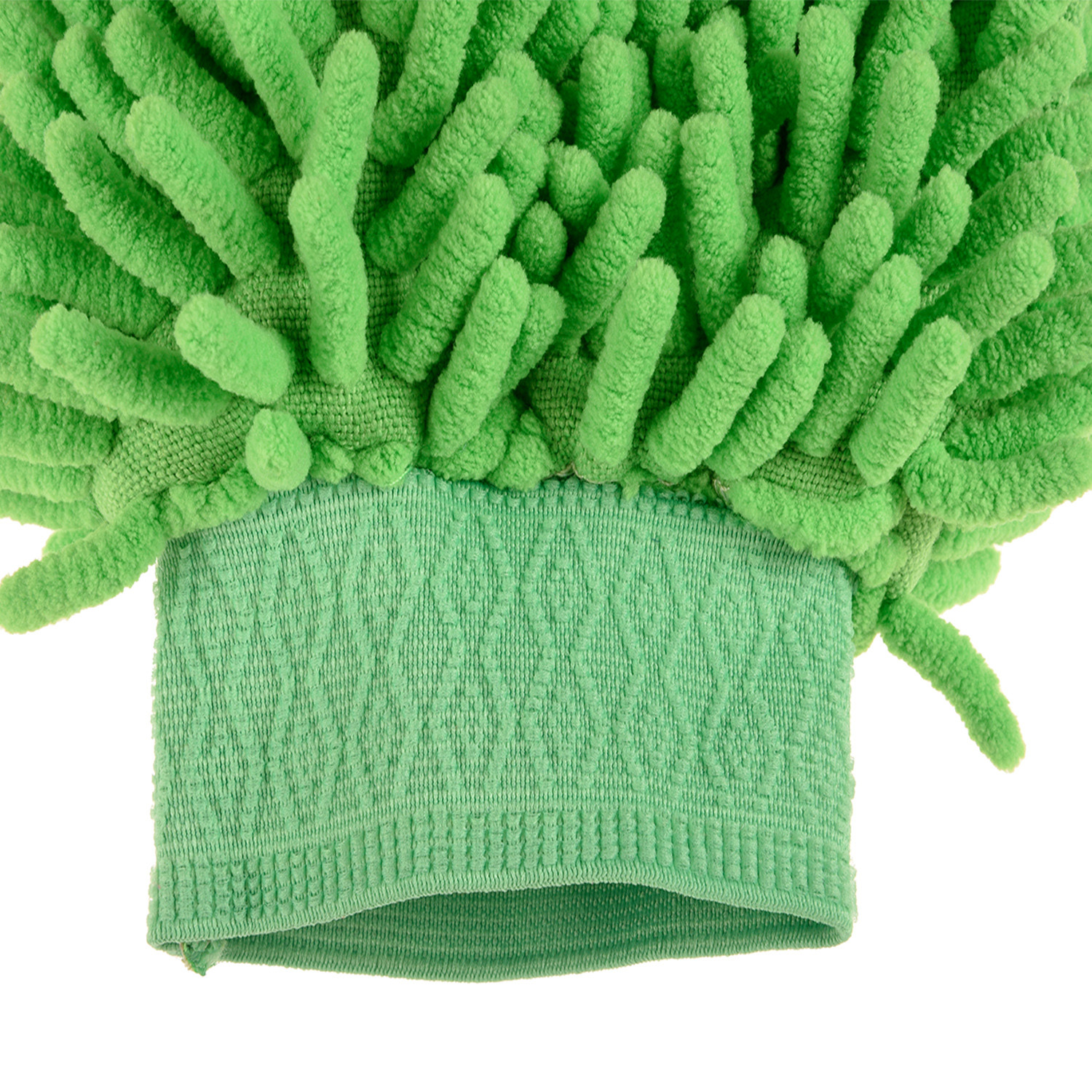 Kuber Industries Chenille Mitts|Microfiber Cleaning Gloves|Inside Waterproof Cloth Gloves|100 Gram Weighted Hand Duster|Hand Chenille Gloves For Car|Glass (Green)