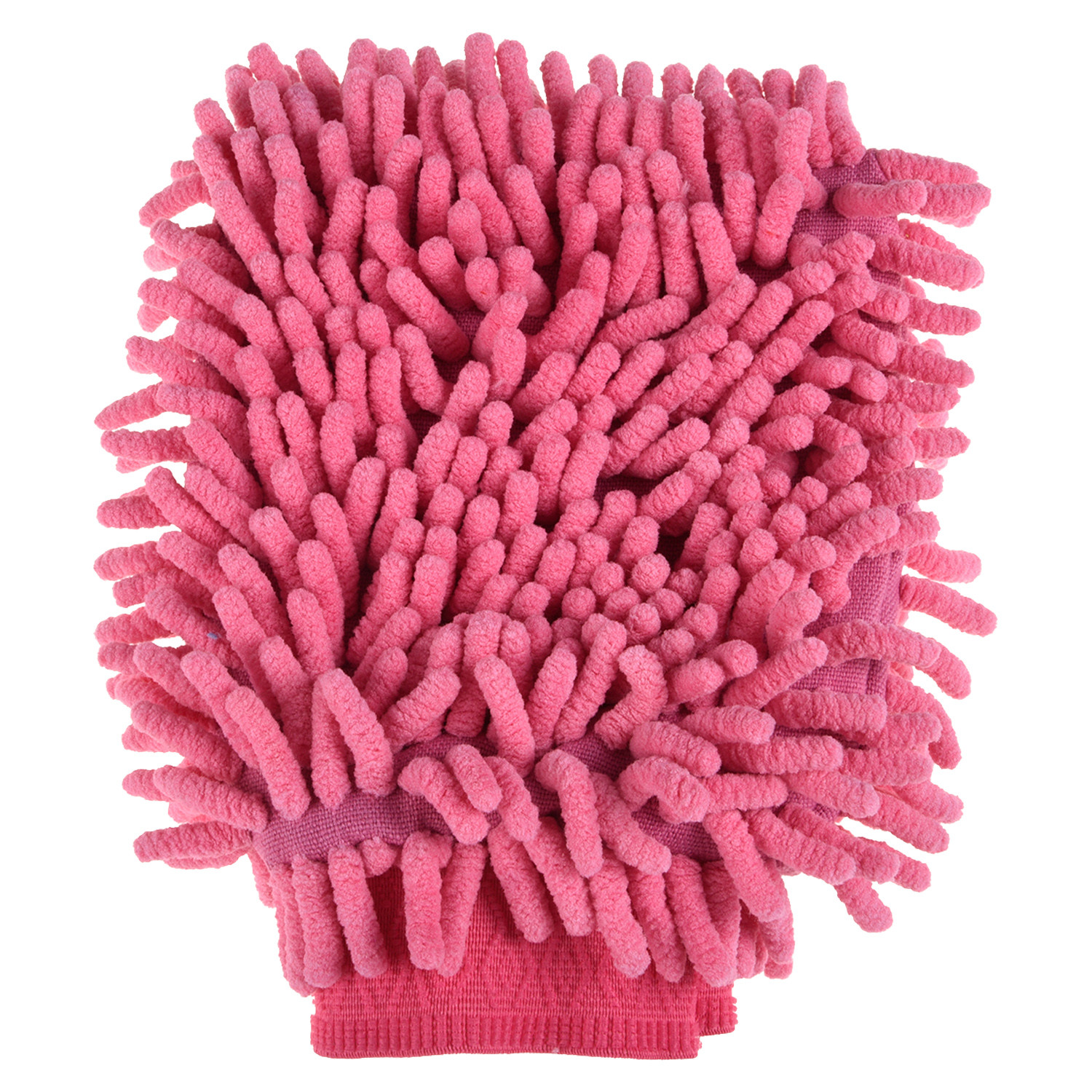 Kuber Industries Chenille Mitts|Microfiber Cleaning Gloves|Inside Waterproof Cloth Gloves|100 Gram Weighted Hand Duster|Hand Chenille Gloves For Car|Glass (Pink)
