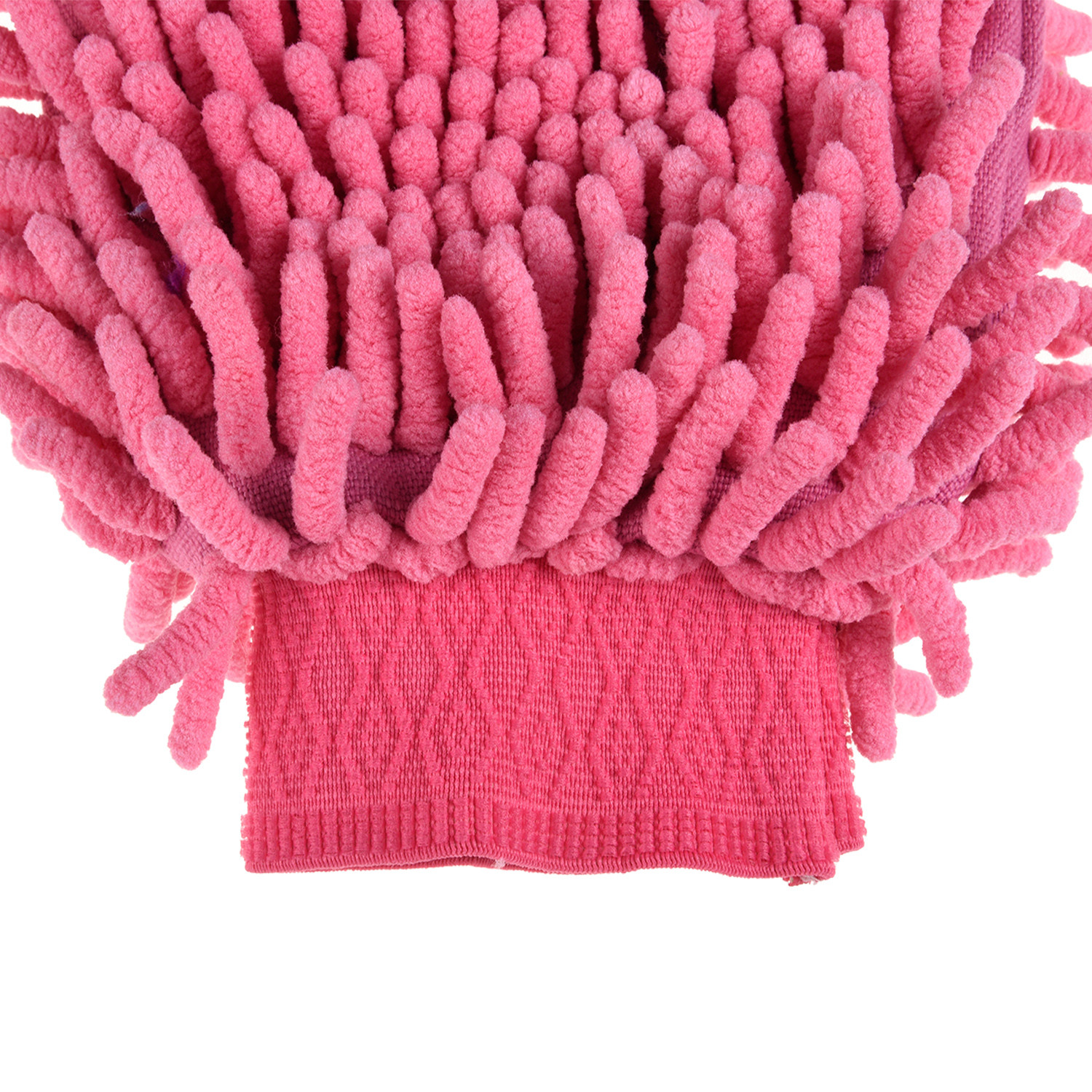 Kuber Industries Chenille Mitts|Microfiber Cleaning Gloves|Inside Waterproof Cloth Gloves|100 Gram Weighted Hand Duster|Hand Chenille Gloves For Car|Glass (Pink)