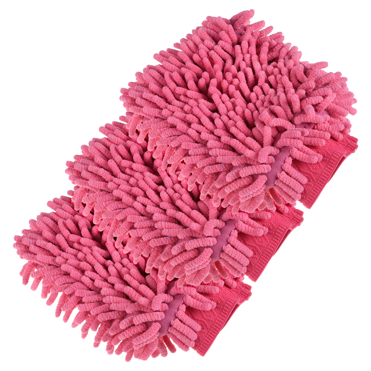 Kuber Industries Chenille Mitts|Microfiber Cleaning Gloves|Inside Waterproof Cloth Gloves|100 Gram Weighted Hand Duster|Hand Chenille Gloves For Car|Glass (Pink)