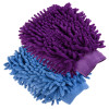 Kuber Industries Chenille Mitts|Microfiber Cleaning Gloves|Inside Waterproof Cloth Gloves|100 Gram Weighted Hand Duster|Chenille Gloves For Car|Glass|Pack of 2 (Purple &amp; Blue)