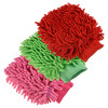 Kuber Industries Chenille Mitts|Microfiber Cleaning Gloves|Inside Waterproof Cloth Gloves|100 Gram Weighted Hand Duster|Chenille Gloves For Car|Glass|Pack of 3 (Multicolor)