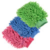 Kuber Industries Chenille Mitts|Microfiber Cleaning Gloves|Inside Waterproof Cloth Gloves|100 Gram Weighted Hand Duster|Chenille Gloves For Car|Glass|Pack of 3 (Multicolor)