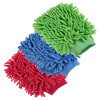 Kuber Industries Chenille Mitts|Microfiber Cleaning Gloves|Inside Waterproof Cloth Gloves|100 Gram Weighted Hand Duster|Chenille Gloves For Car|Glass|Pack of 3 (Multicolor)