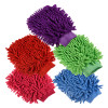 Kuber Industries Chenille Mitts|Microfiber Cleaning Gloves|Inside Waterproof Cloth Gloves|100 Gram Weighted Hand Duster|Chenille Gloves For Car|Glass|Pack of 5 (Multicolor)