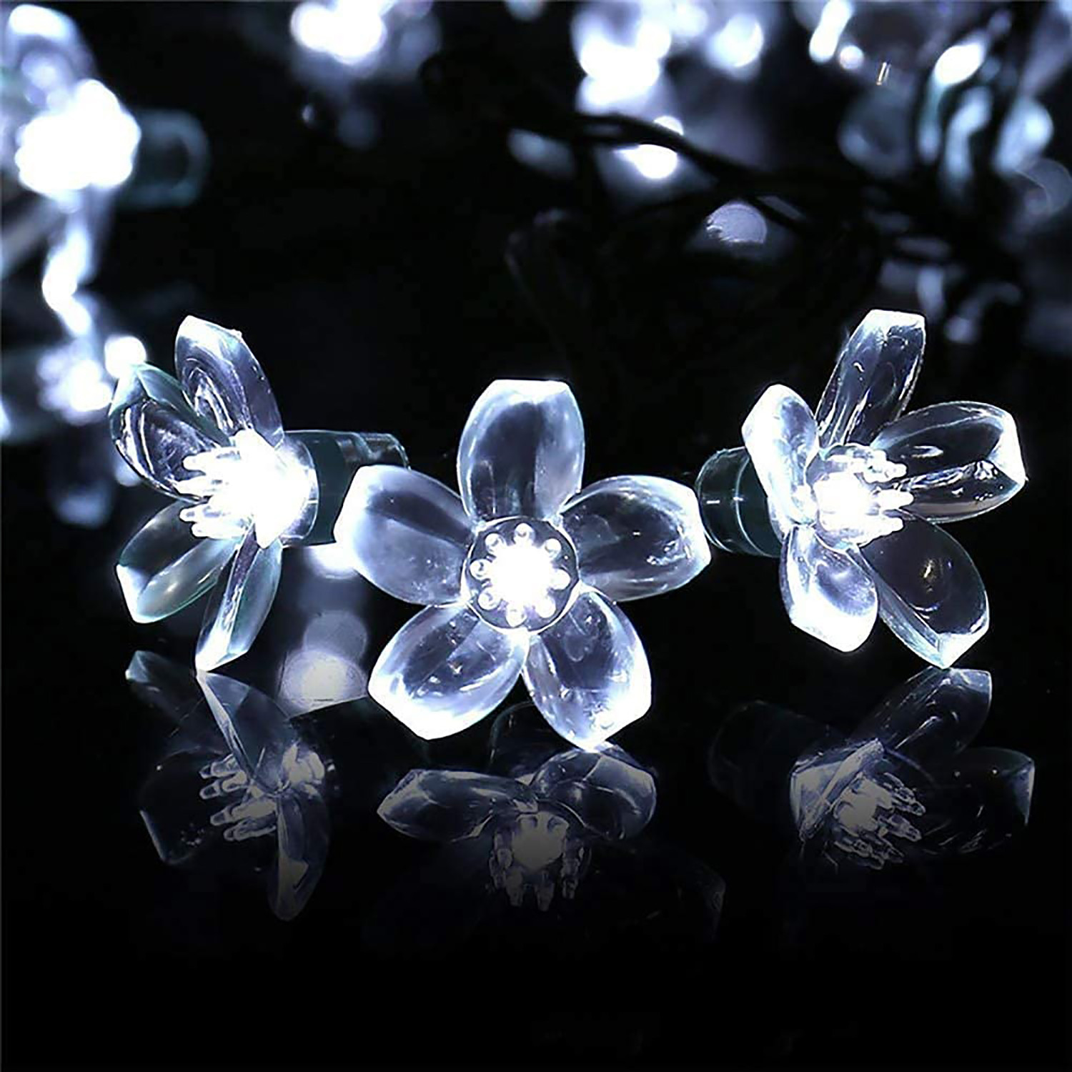 Kuber Industries Cherry Blossom Flower Shape String Lights|Home Decoration Brown Lights|String Fairy Lights for Birthday Party,Christmas,Diwali,14 LED (Warm White)