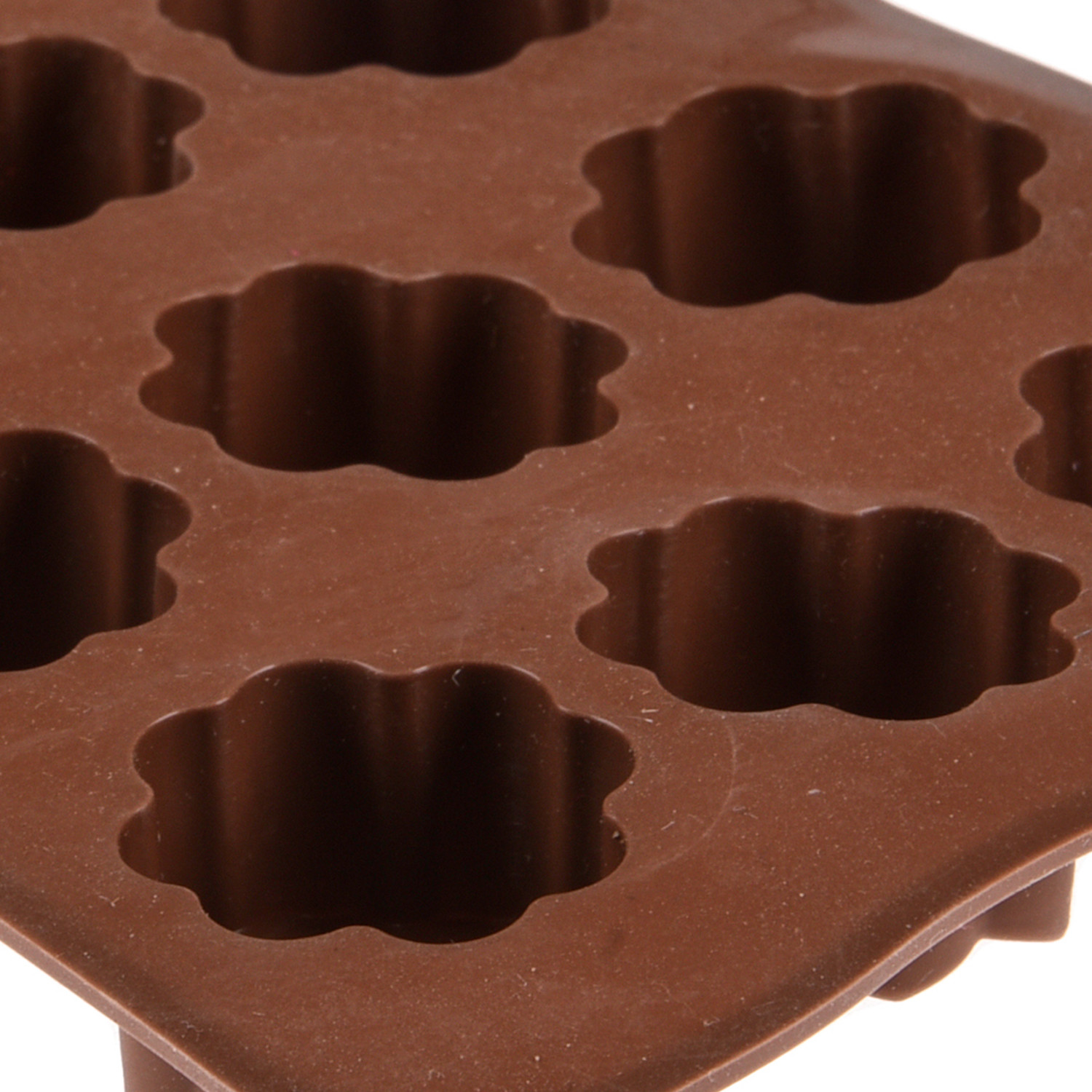 Kuber Industries Chocolate Mould | Silicone Cookies Mould Cake | Chocolate Cookies Tray | Flower Chocolate Mould Tray | Non-Stick Cookies Moulds | Candy Mold Tray | Brown