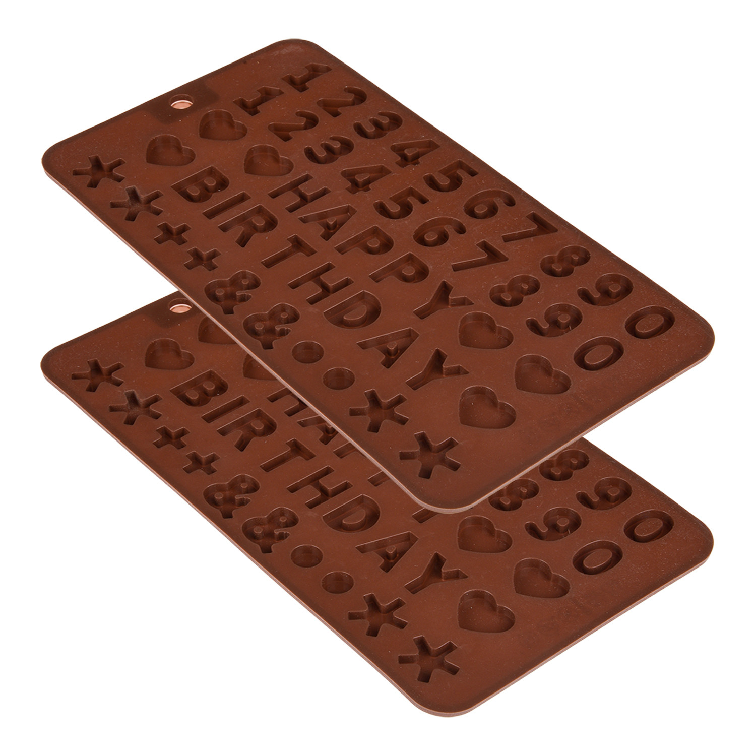 Kuber Industries Chocolate Mould | Silicone Cookies Mould Cake | Chocolate Cookies Tray | Numerical Chocolate Mould Tray | Non-Stick Cookies Moulds | Candy Mold |Brown
