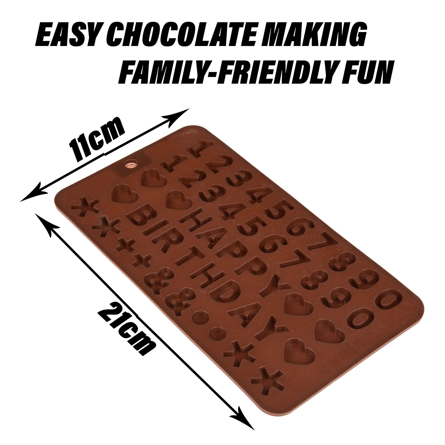 Kuber Industries Chocolate Mould | Silicone Cookies Mould Cake | Chocolate Cookies Tray | Numerical Chocolate Mould Tray | Non-Stick Cookies Moulds | Candy Mold |Brown