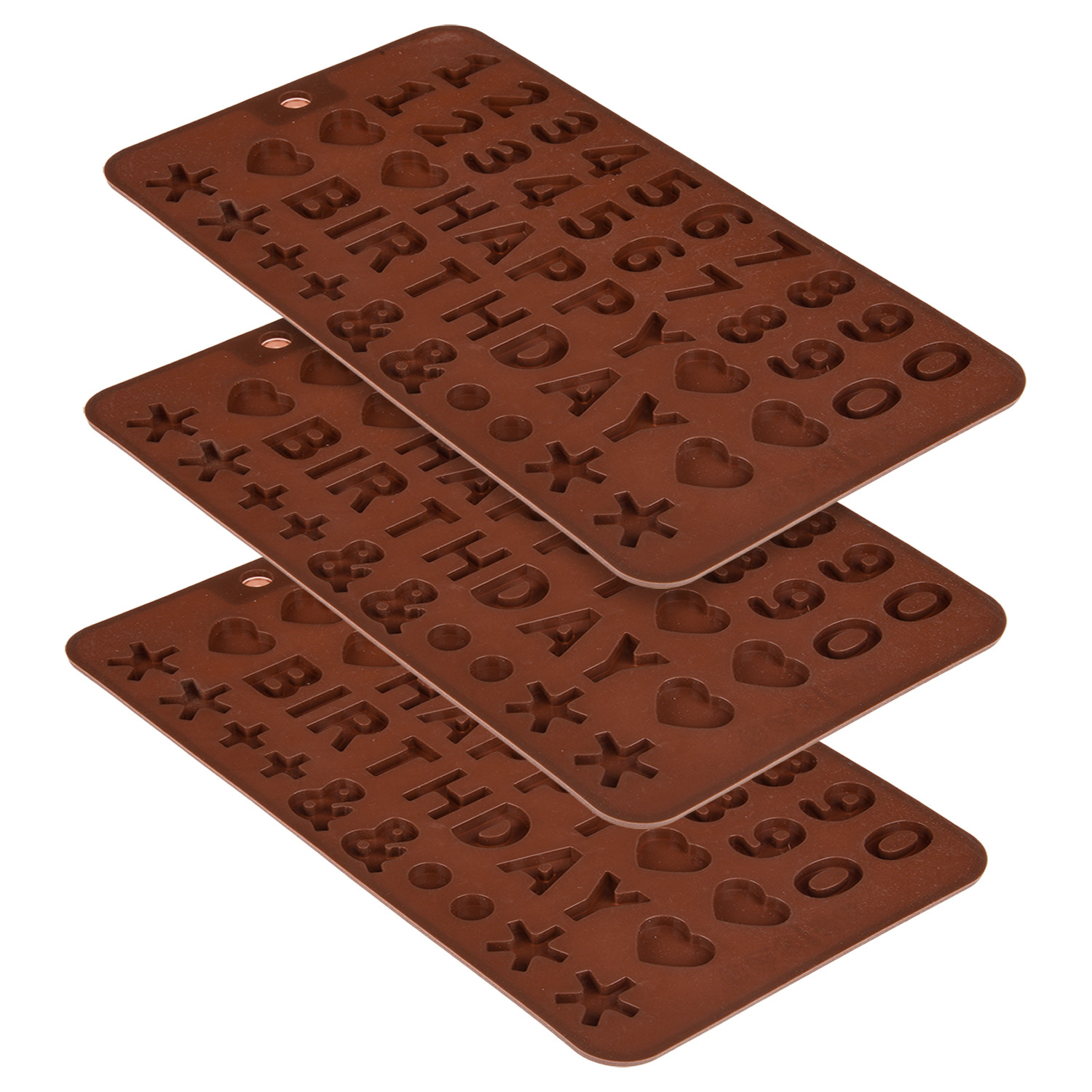 Kuber Industries Chocolate Mould | Silicone Cookies Mould Cake | Chocolate Cookies Tray | Numerical Chocolate Mould Tray | Non-Stick Cookies Moulds | Candy Mold |Brown