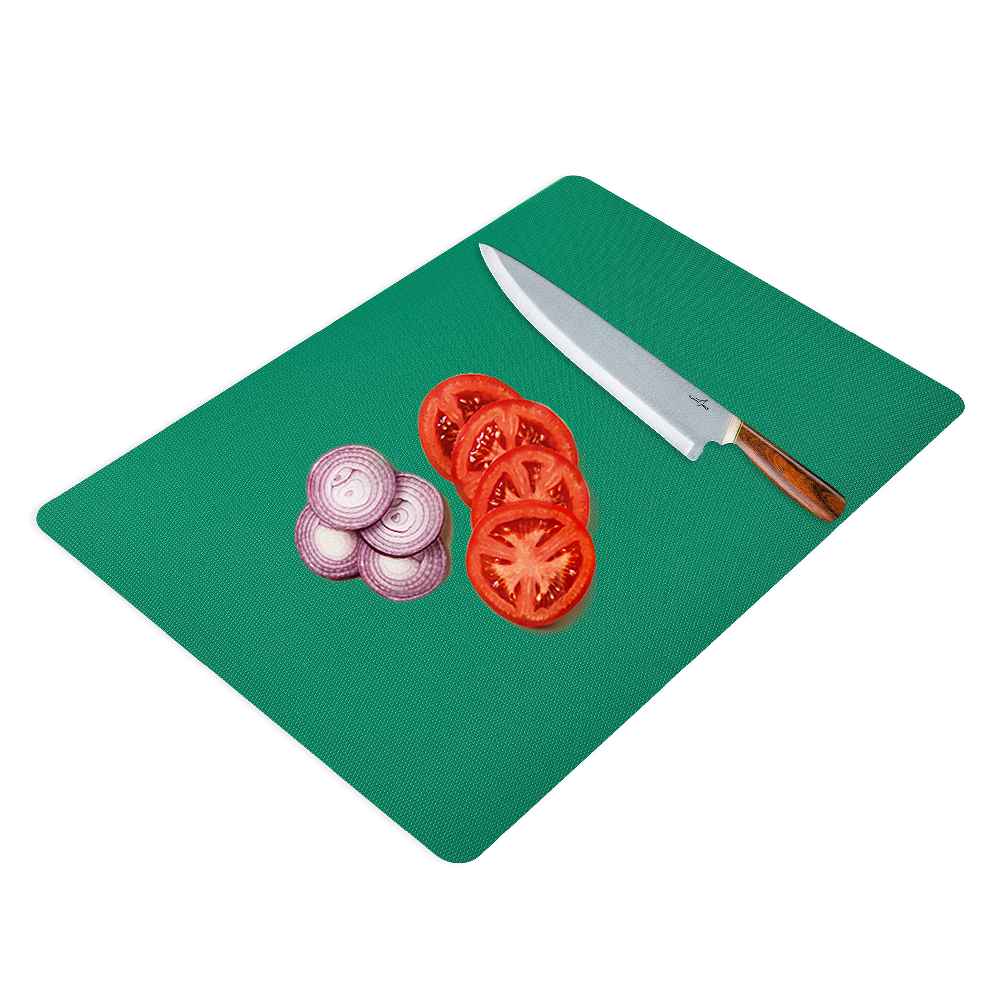 Kuber Industries Chopping Mat  Flexible Plastic Cutting Mat  Back Textured Chopping Mat  Kitchen Cutting Mat  Vegetables Cutting Mat  Chopping Mat for Cooking  2 Pieces Set  Green