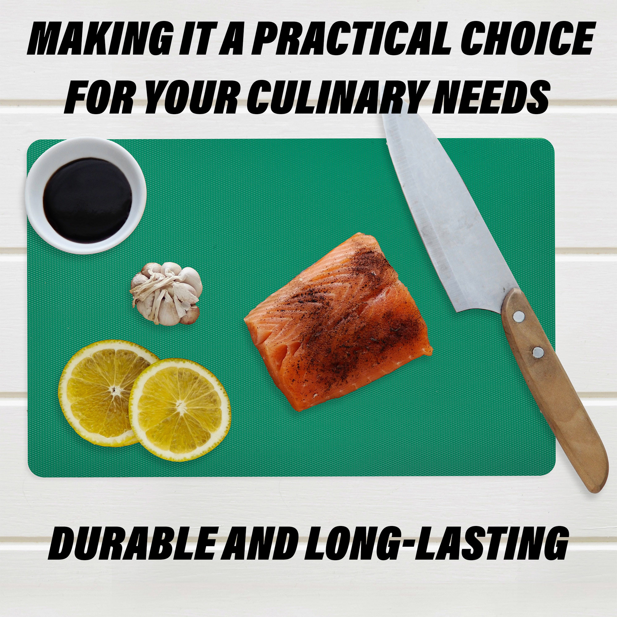 Kuber Industries Chopping Mat  Flexible Plastic Cutting Mat  Back Textured Chopping Mat  Kitchen Cutting Mat  Vegetables Cutting Mat  Chopping Mat for Cooking  2 Pieces Set  Green