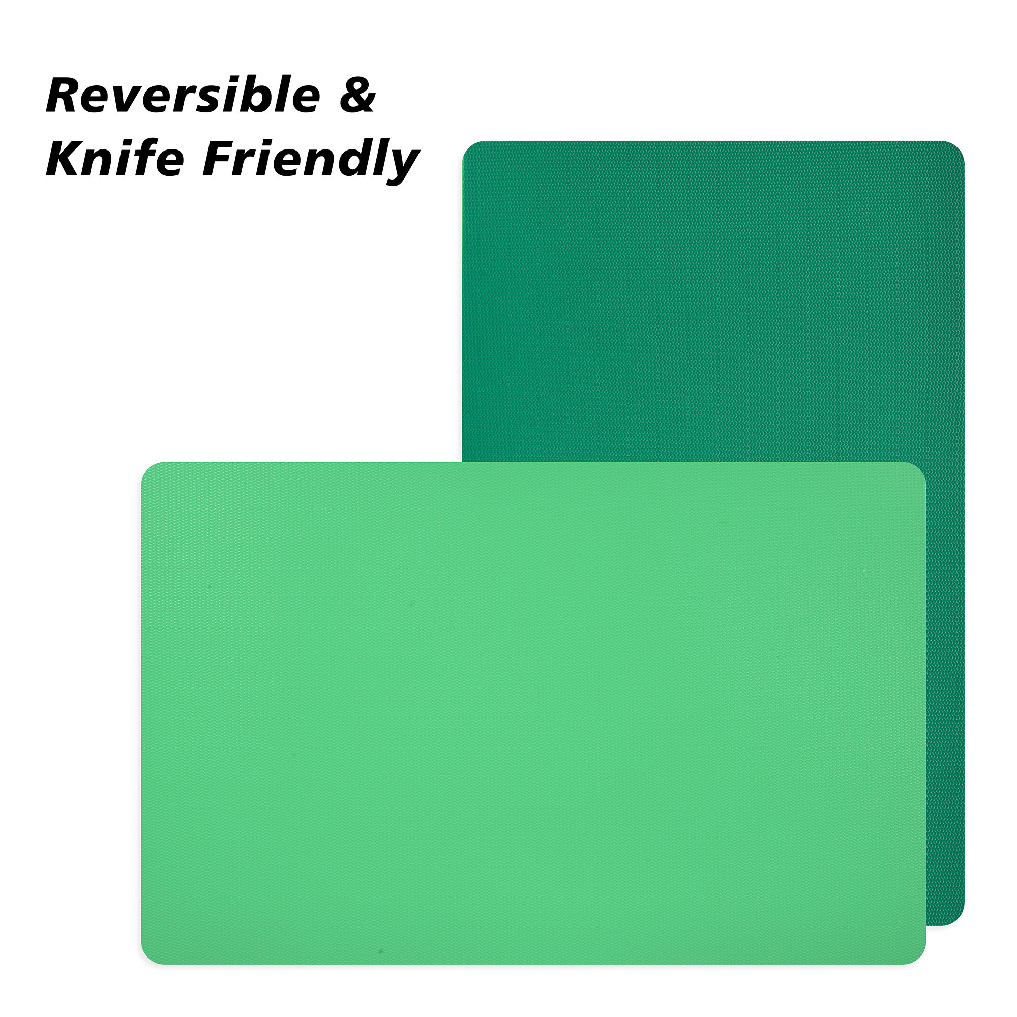 Kuber Industries Chopping Mat  Flexible Plastic Cutting Mat  Back Textured Chopping Mat  Kitchen Cutting Mat  Vegetables Cutting Mat  Chopping Mat for Cooking  2 Pieces Set  Green