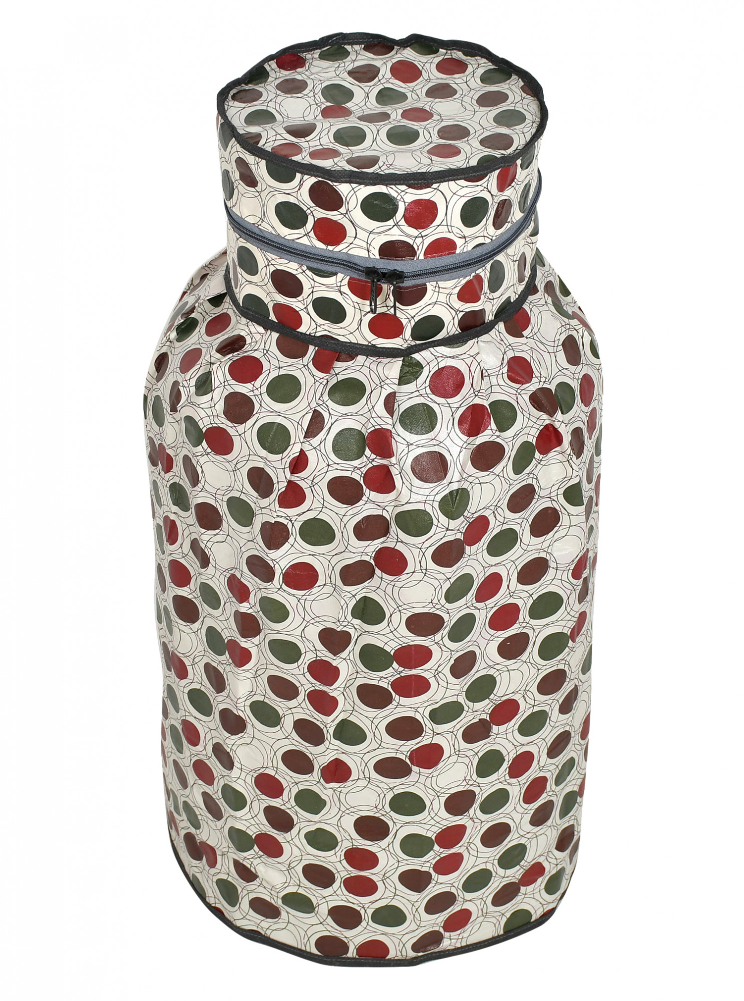 Kuber Industries Circle Design PVC Lpg Gas Cylinder Cover (Maroon & Cream)-HS43KUBMART25613, Standard