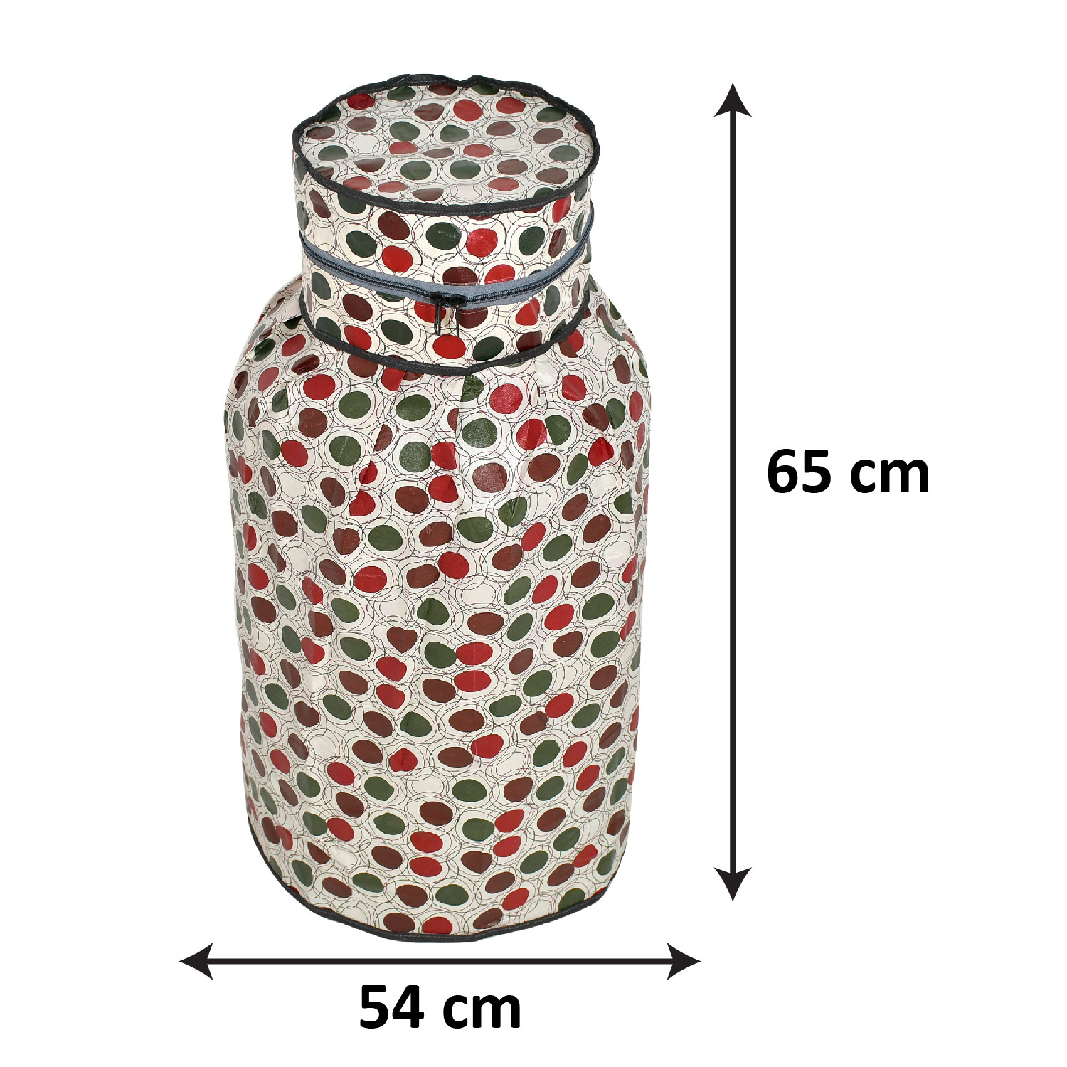 Kuber Industries Circle Design PVC Lpg Gas Cylinder Cover (Maroon & Cream)-HS43KUBMART25613, Standard
