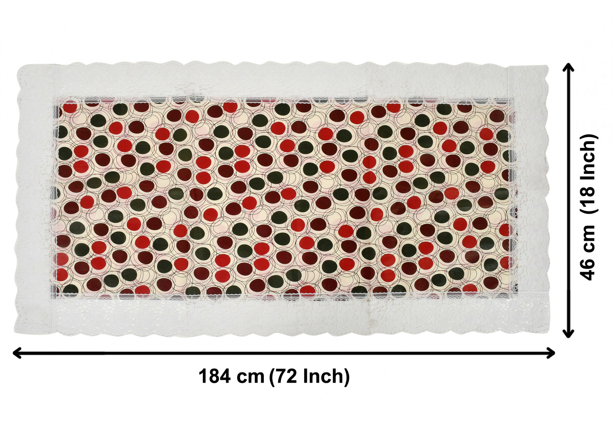 Kuber Industries Circle Design PVC Table Runner For Farmhouse Dinner, Holiday Parties, Wedding, Events, Décor, 18