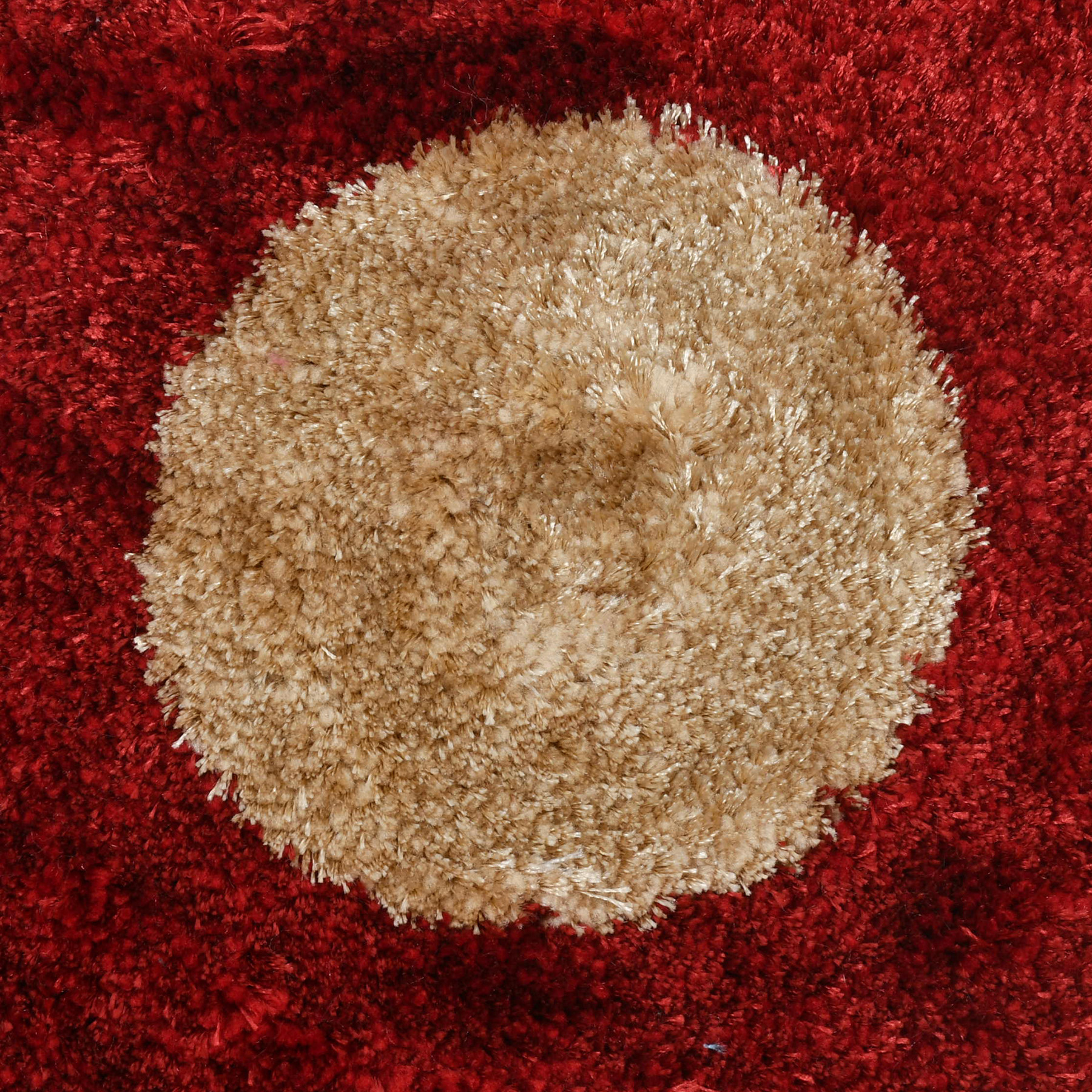 Kuber Industries Circle Design Soft, lightweigth Velvet Doormat/ Floor Mat (Red & Brown)