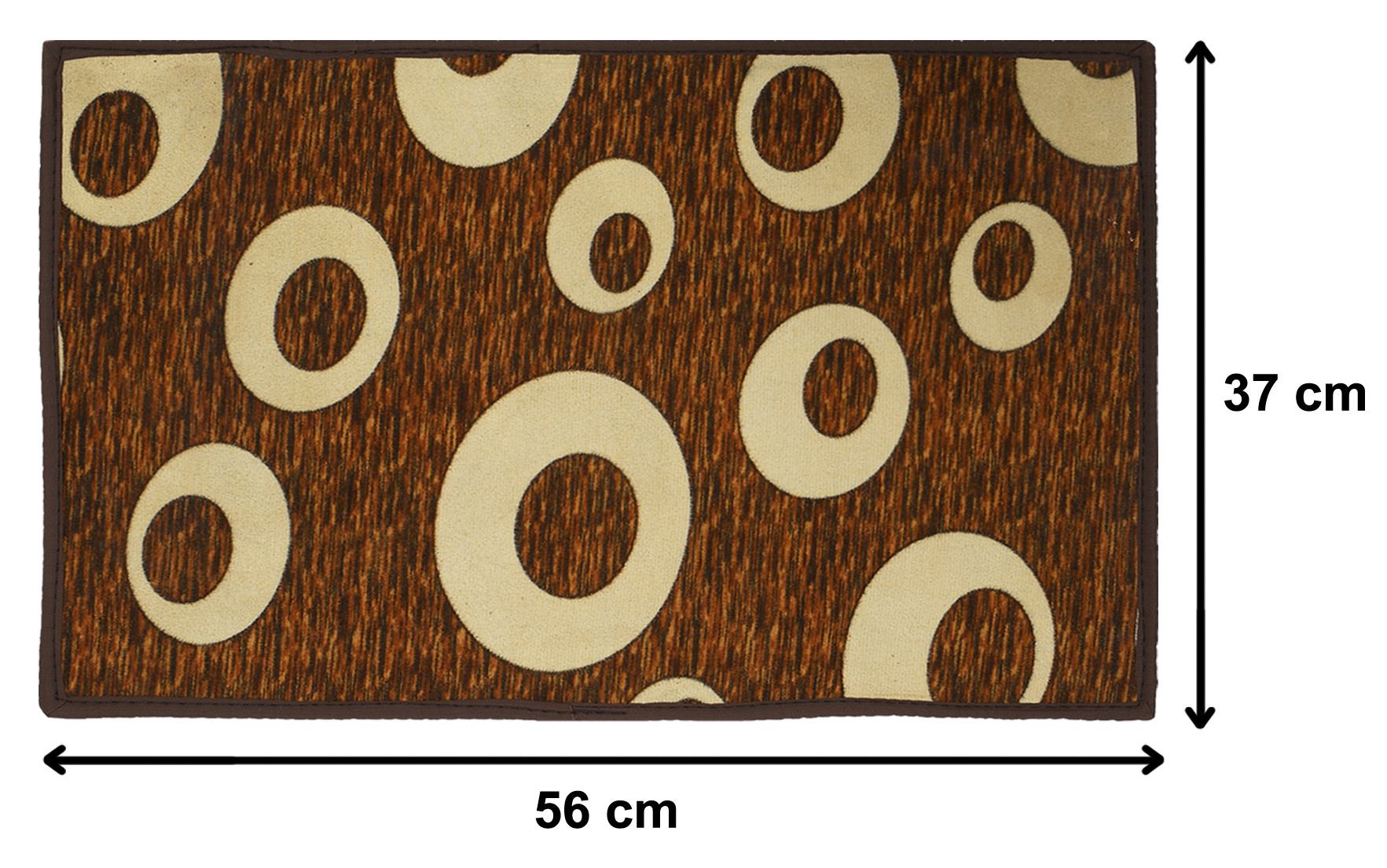 Kuber Industries Circle print Design Durable Microfiber Door Mat, Heavy Duty Doormat, Indoor Outdoor, Easy Clean, Waterproof, Low-Profile Mats for Entry, Patio, Garage (Brown)-33_S_KUBQMART11462