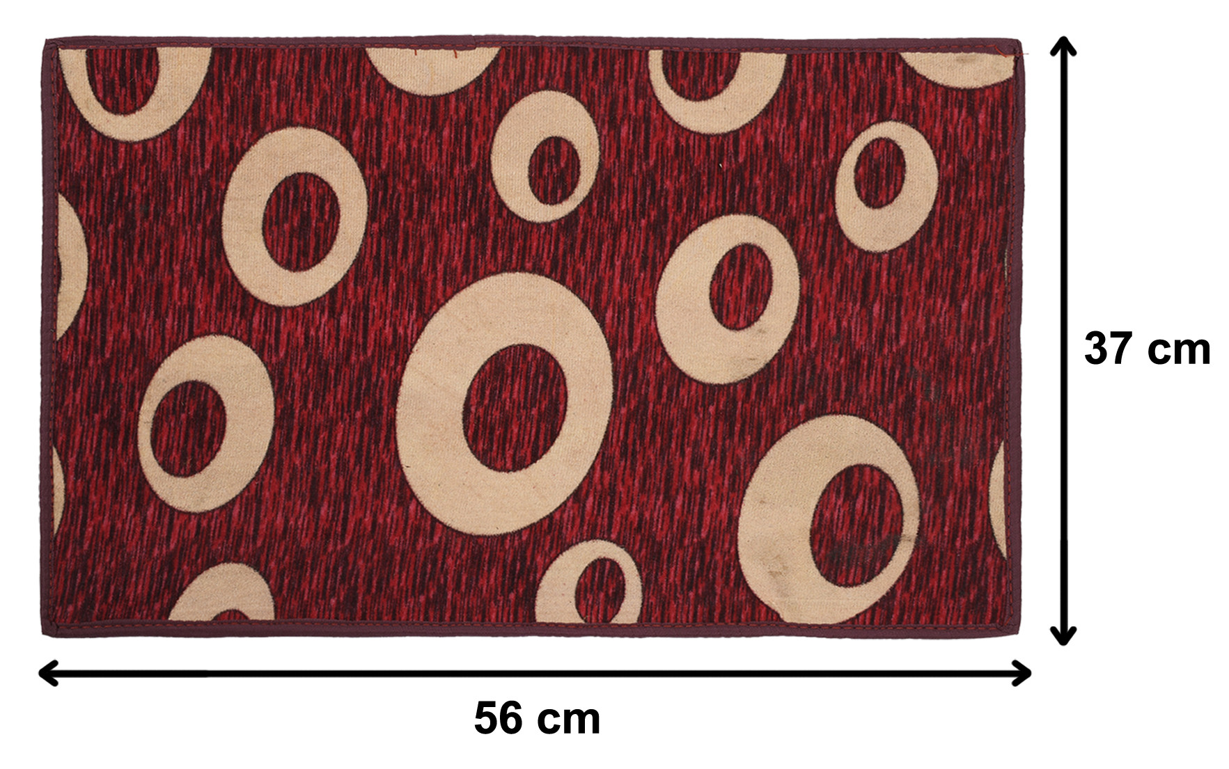 Kuber Industries Circle print Design Durable Microfiber Door Mat, Heavy Duty Doormat, Indoor Outdoor, Easy Clean, Waterproof, Low-Profile Mats for Entry, Patio, Garage (Set Of 2,Maroon & Brown)-33_S_KUBQMART11468