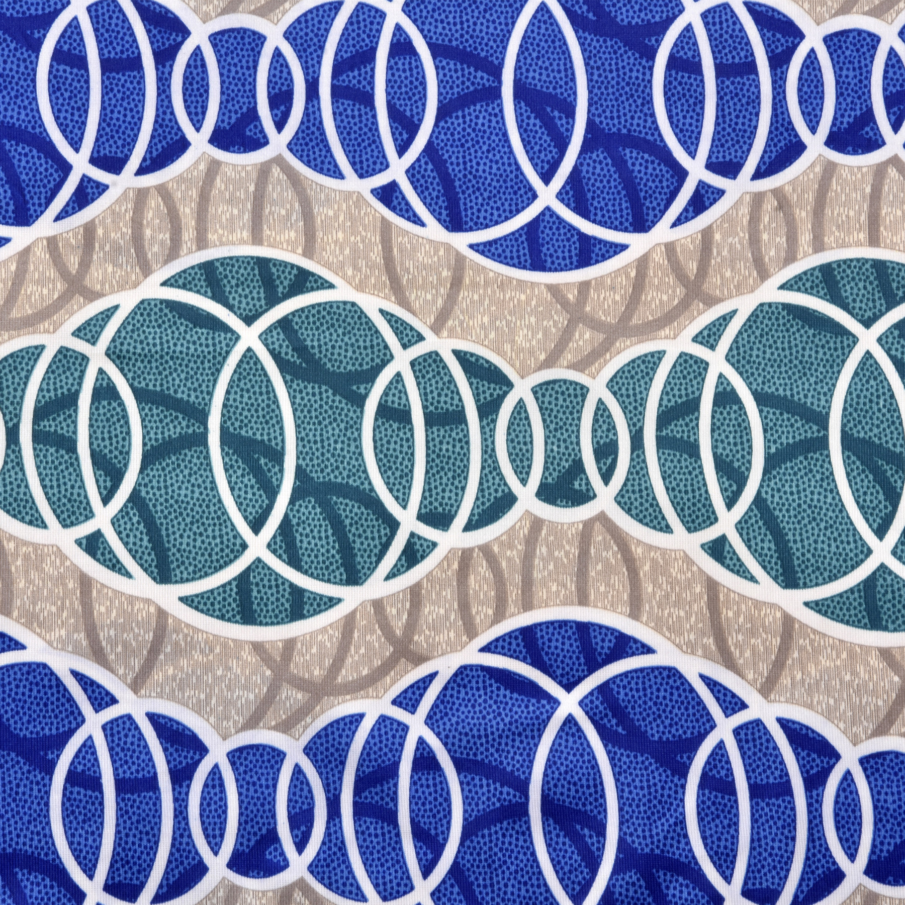 Kuber Industries Circle Print Room Darkening Door Curtain, 7 Feet (Cream & Blue)