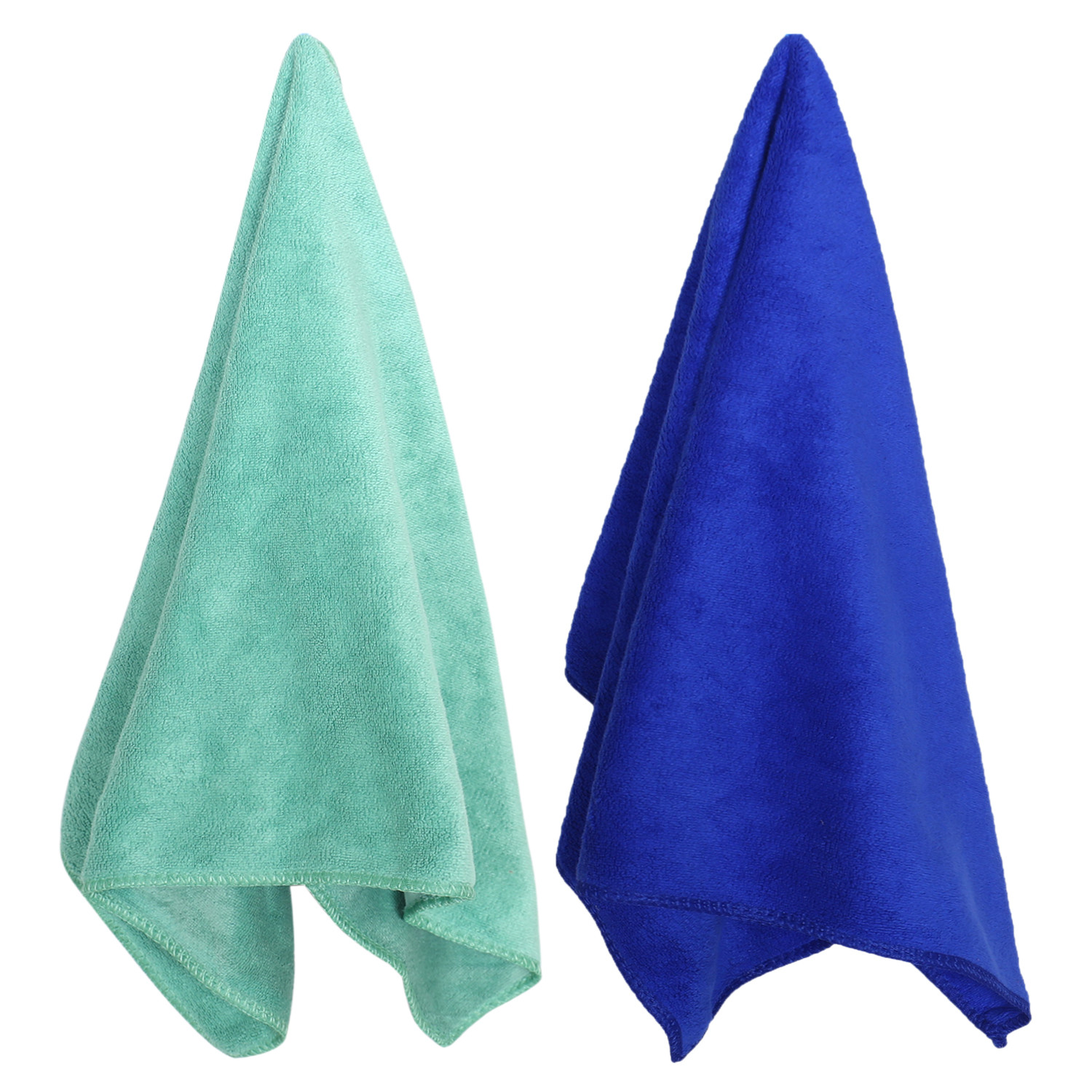 Kuber Industries Cleaning Cloths|Microfiber Highly Absorbent Wash Towels for Kitchen,Car,Window,24 x 16 Inch,Pack of 2 (Green & Blue)