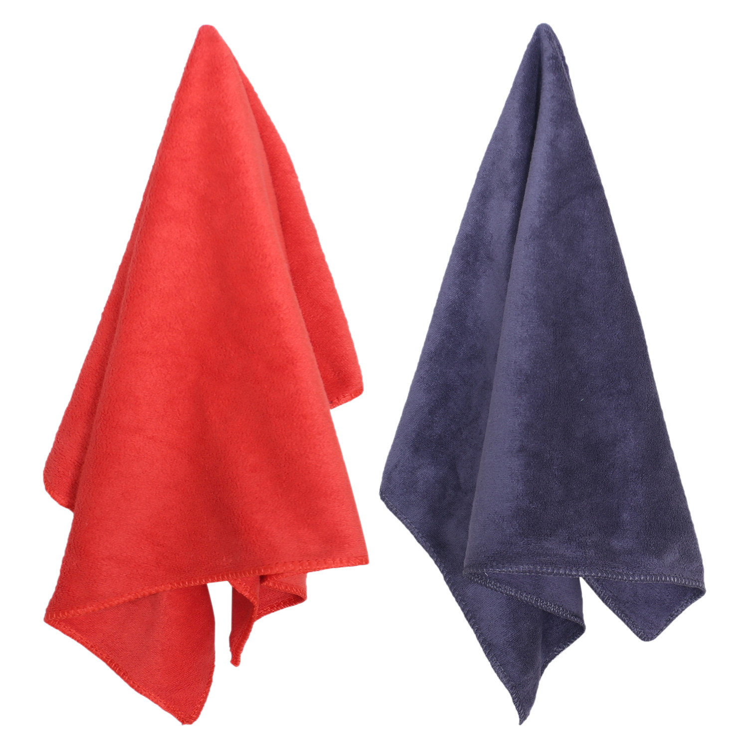 Kuber Industries Cleaning Cloths|Microfiber Highly Absorbent Wash Towels for Kitchen,Car,Window,24 x 16 Inch,Pack of 2 (Red & Gray)