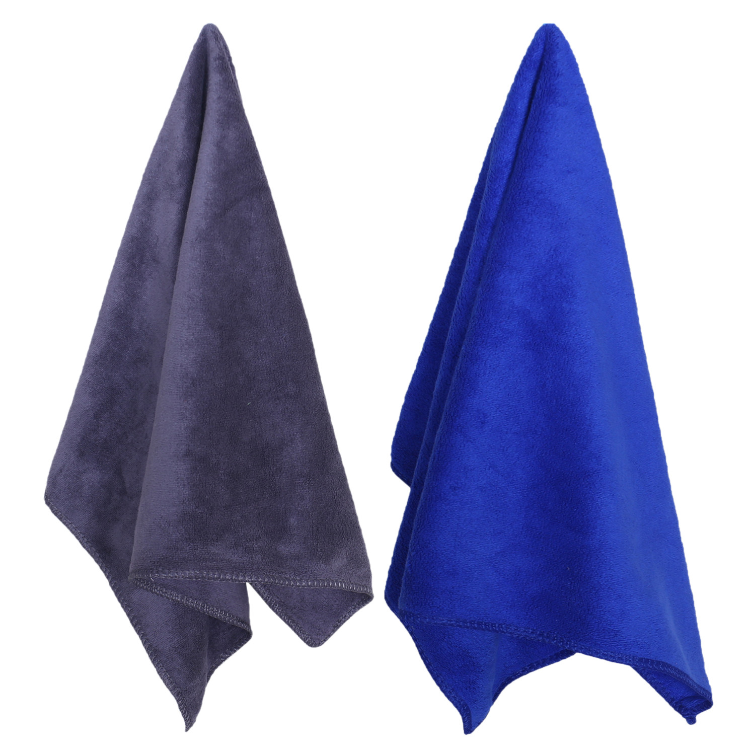 Kuber Industries Cleaning Cloths|Microfiber Highly Absorbent Wash Towels for Kitchen,Car,Window,24 x 16 Inch,Pack of 2 (Gray & Blue)