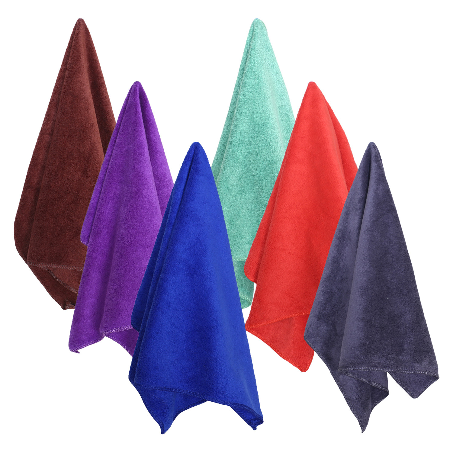 Kuber Industries Cleaning Cloths|Microfiber Highly Absorbent Wash Towels for Kitchen,Car,Window,24 x 16 Inch,Pack of 6 (Multicolor)
