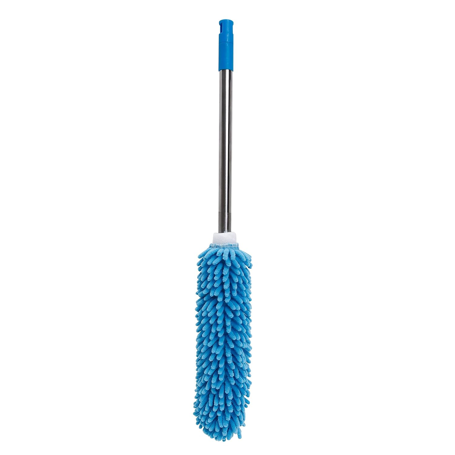 Kuber Industries Cleaning Duster for Ceiling Fan with Long Rod | Washable & Reusable | Dusting Brush for Home Cleaning | Dust Cleaner | Microfiber Duster for Home Cleaning | 64cm Long (Blue)
