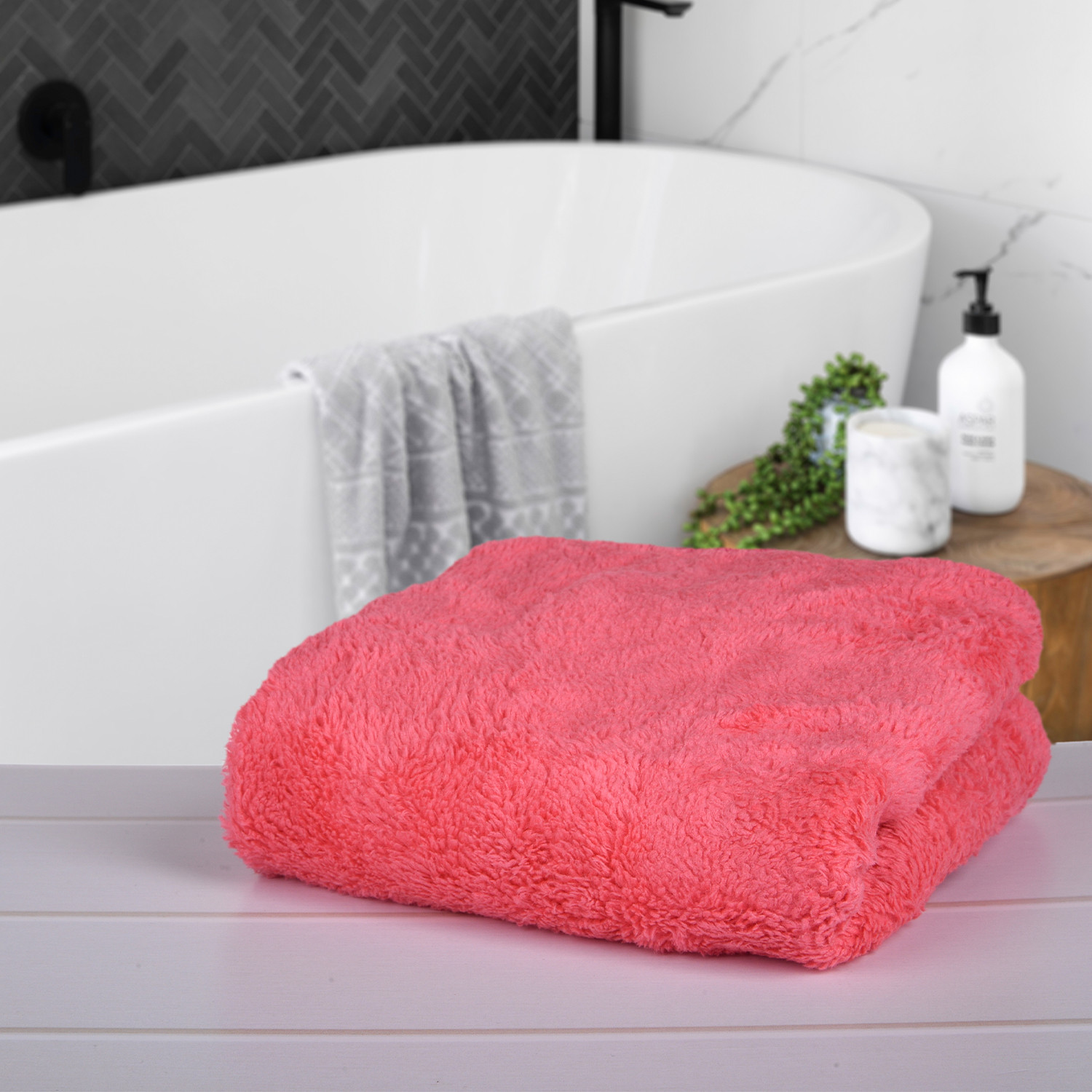 Kuber Industries Cleaning Towel  Reusable Cleaning Cloths for Kitchen  Duster Towel for Home Cleaning  350 GSM Cleaning Cloth Towel for Car  Bike  30x60  Dark Pink