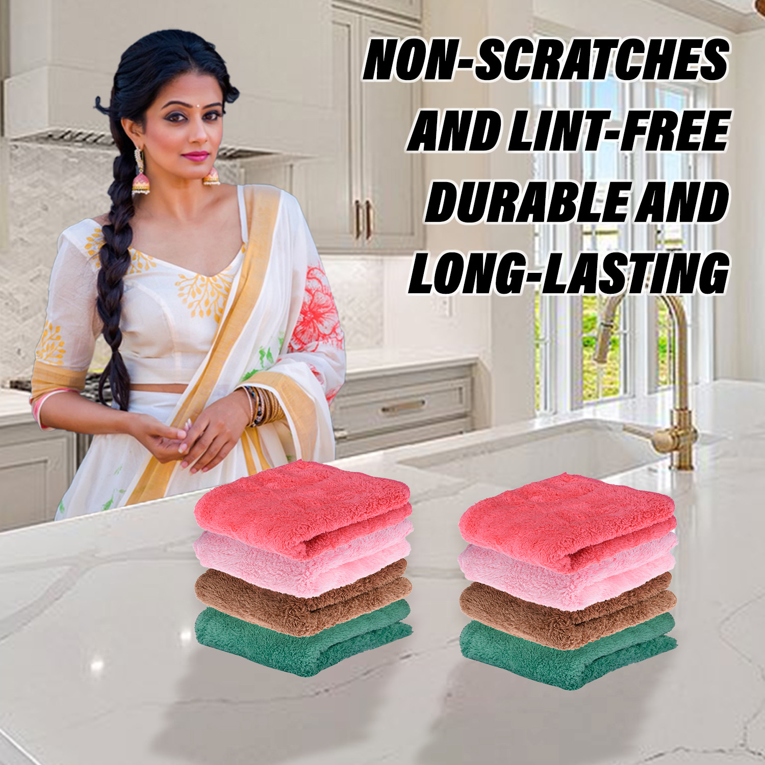 Kuber Industries Cleaning Towel  Reusable Cleaning Cloths for Kitchen  Duster Towel for Home Cleaning  350 GSM Cleaning Cloth Towel for Car  Bike  30x60  Green