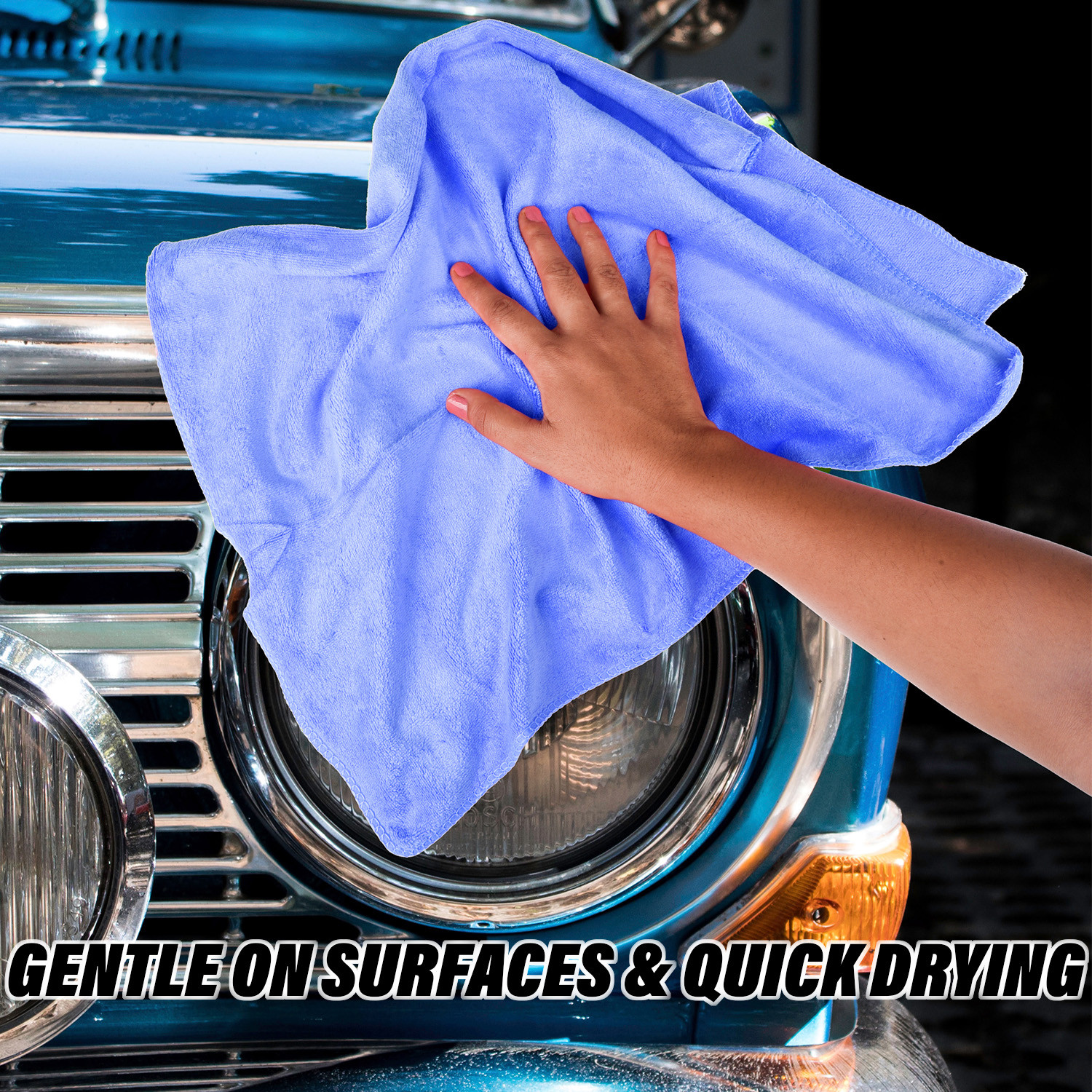 Kuber Industries Cleaning Towel  Reusable Cleaning Cloths for Kitchen  Duster Towel for Home Cleaning  400 GSM Cleaning Cloth Towel for Car  Bike  50x70  Blue