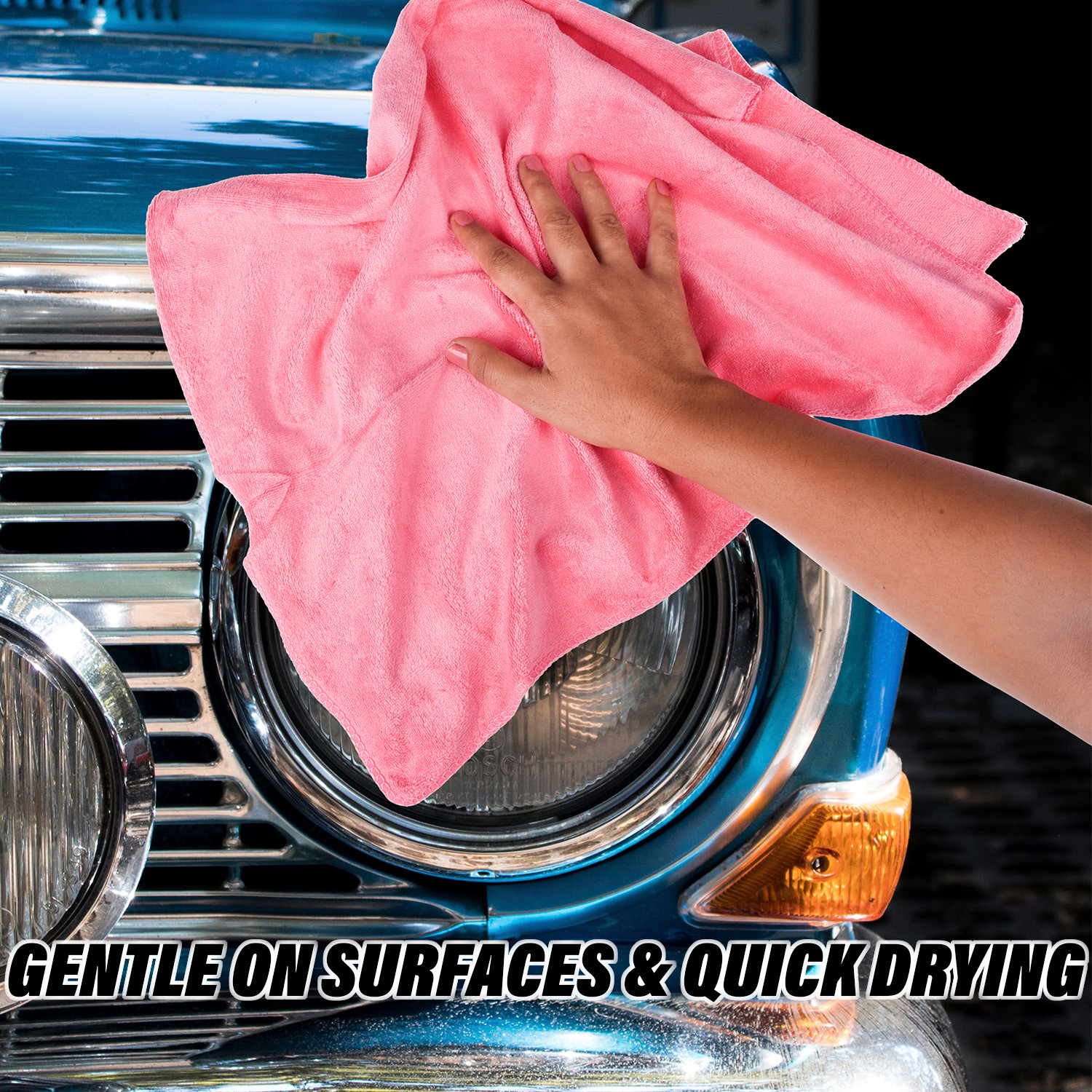 Kuber Industries Cleaning Towel  Reusable Cleaning Cloths for Kitchen  Duster Towel for Home Cleaning  400 GSM Cleaning Cloth Towel for Car  Bike  50x70  Pink