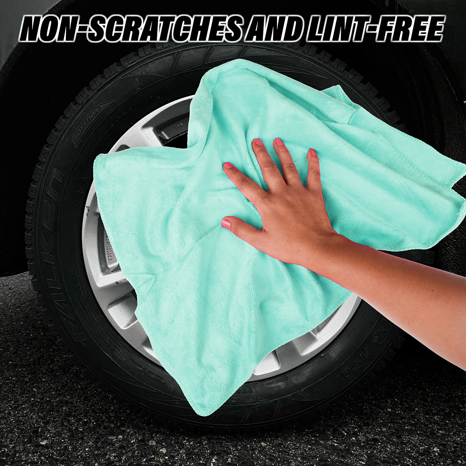 Kuber Industries Cleaning Towel | Reusable Cleaning Cloths for Kitchen | Duster Towel for Home Cleaning | 400 GSM Cleaning Cloth Towel for Car | Bike | 50x70 | Green