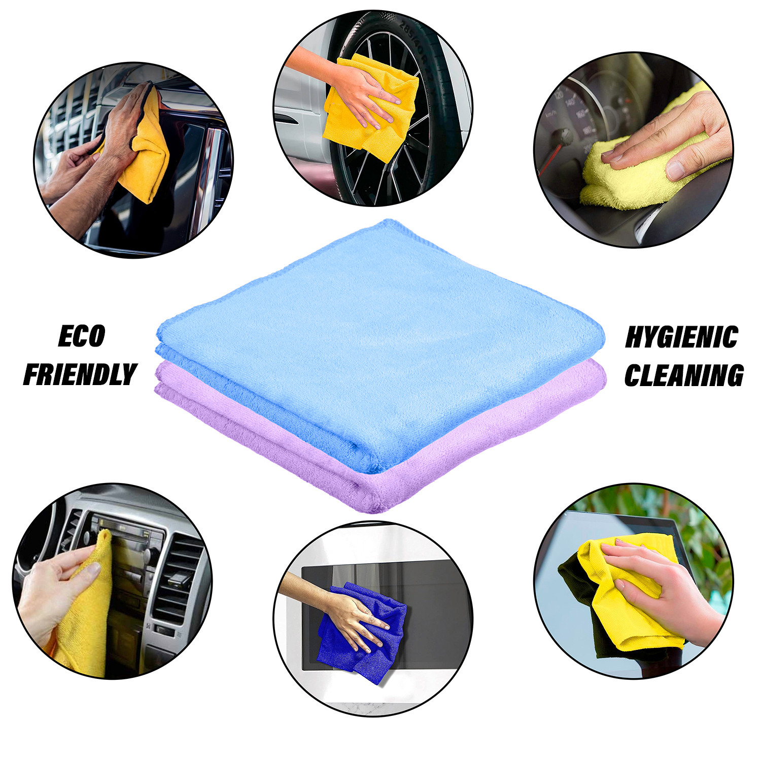 Kuber Industries Cleaning Towel | Reusable Cleaning Cloths for Kitchen | Duster Towel for Home Cleaning | 400 GSM Cleaning Cloth Towel for Car | Bike | 50x70 | Pack of 3 | Multi