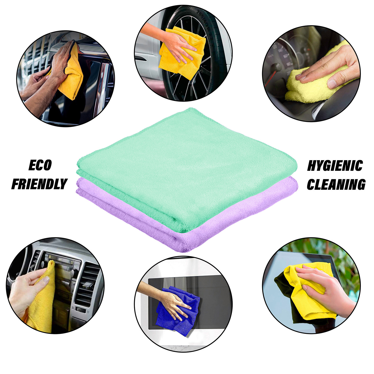 Kuber Industries Cleaning Towel | Reusable Cleaning Cloths for Kitchen | Duster Towel for Home Cleaning | 400 GSM Cleaning Cloth Towel for Car | Bike | 50x70 | Pack of 4 | Multi