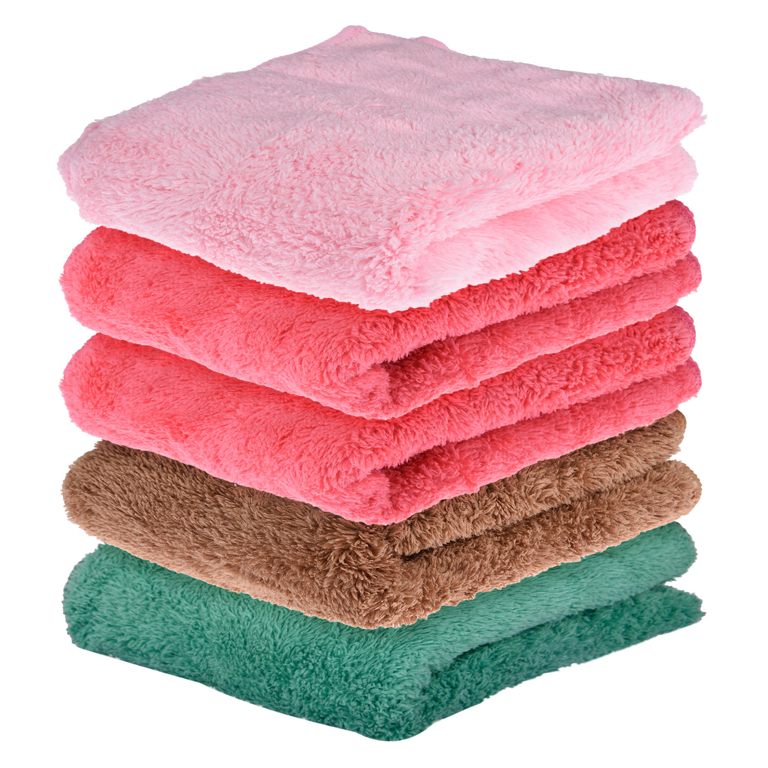 Kuber Industries Cleaning Towel | Reusable Cleaning Cloths for Kitchen | Duster Towel for Home Cleaning | 350 GSM Cleaning Cloth Towel for Car | Bike | 30x60 | Pack of 5 | Multi