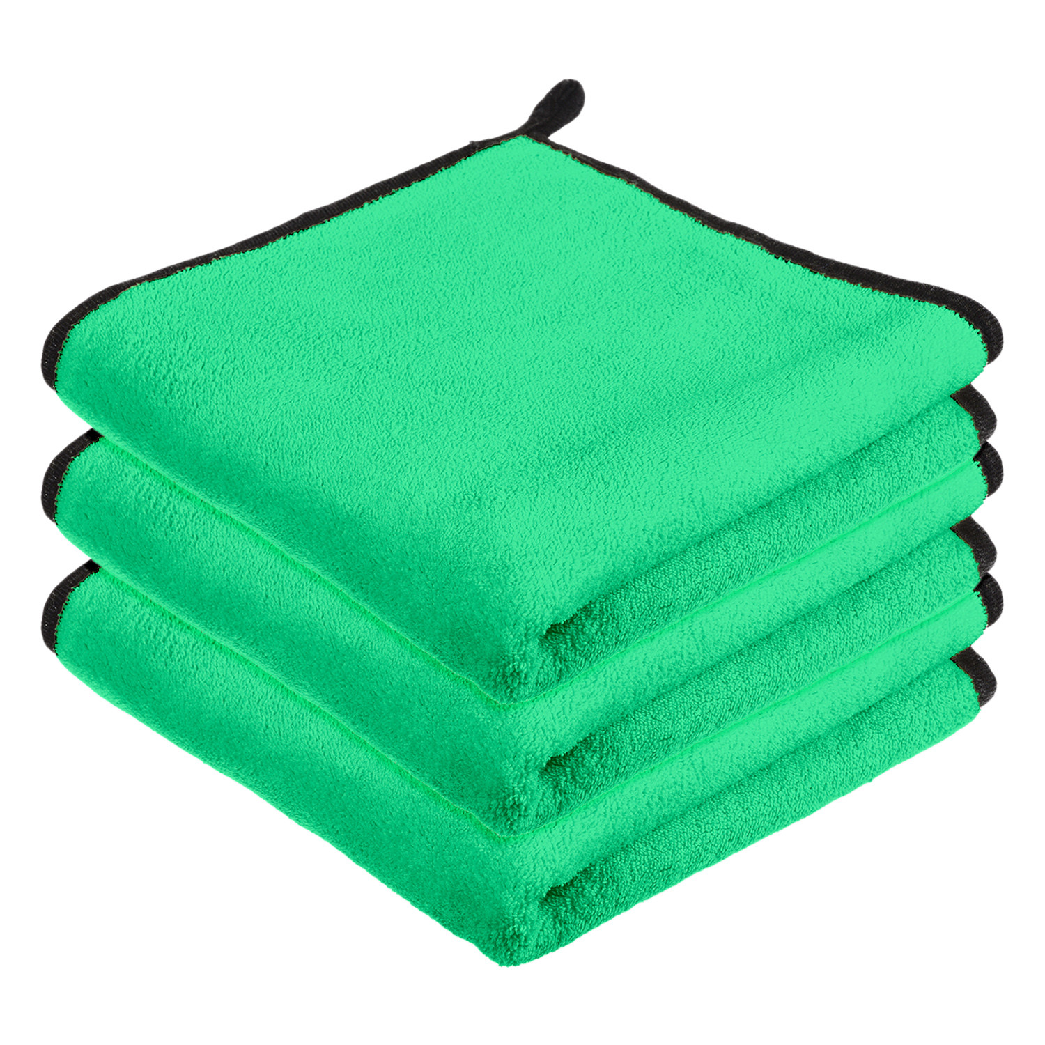 Kuber Industries Cleaning Towel | Reusable Cleaning Cloths for Kitchen | Duster Towel for Home Cleaning | 400 GSM Cleaning Cloth Towel with Hanging Loop | 40x60 | Green