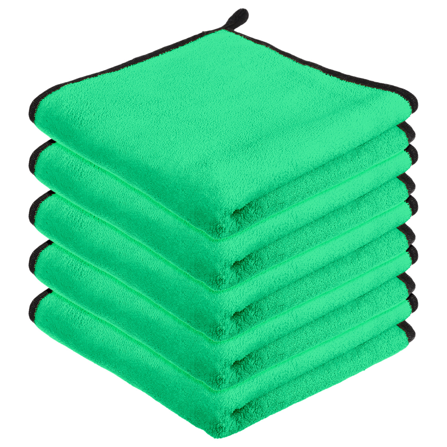 Kuber Industries Cleaning Towel | Reusable Cleaning Cloths for Kitchen | Duster Towel for Home Cleaning | 400 GSM Cleaning Cloth Towel with Hanging Loop | 40x60 | Green